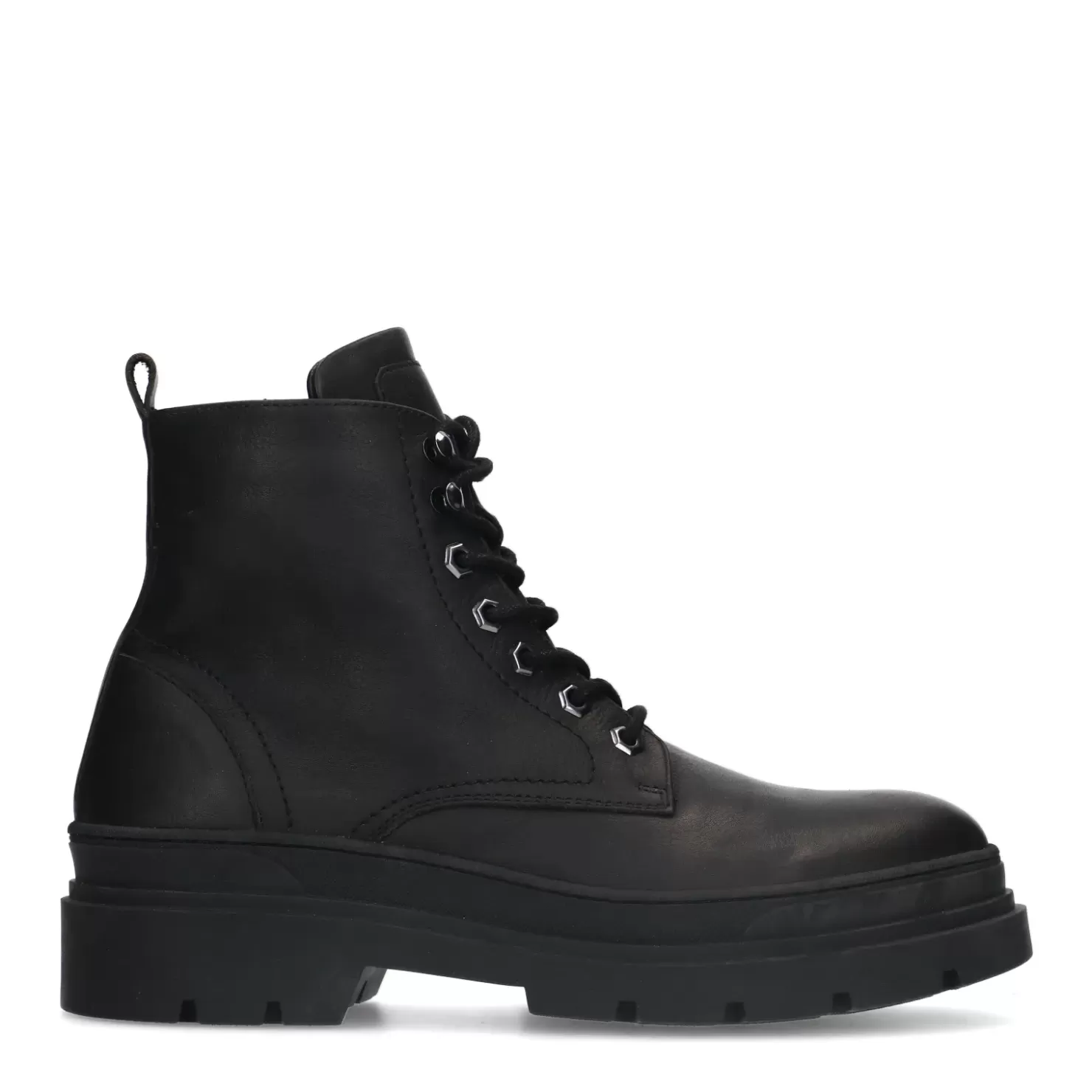 Sale Lace-Up Leather Ankle Boots - Black Men Boots