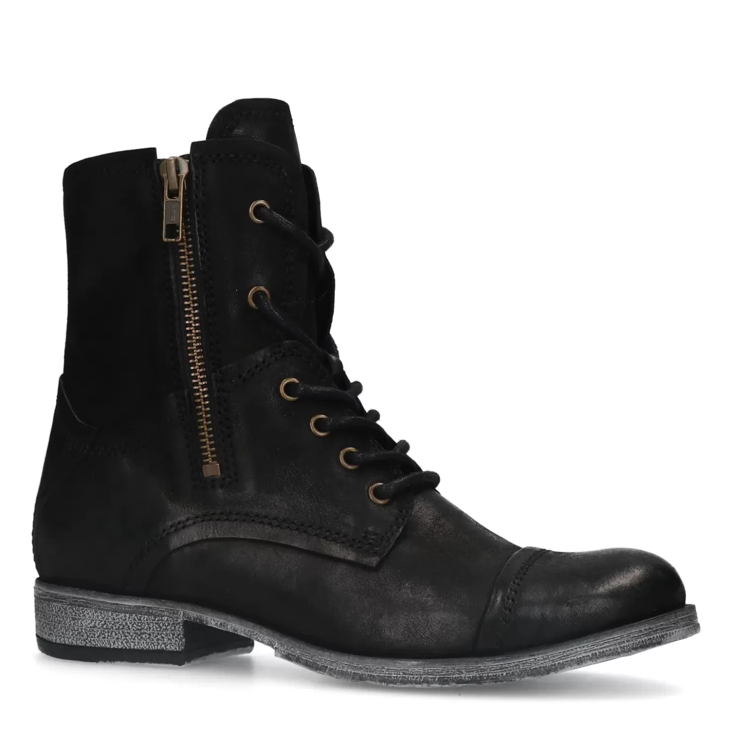 Cheap Lace-Up Leather Ankle Boots - Black Women Ankle Boots