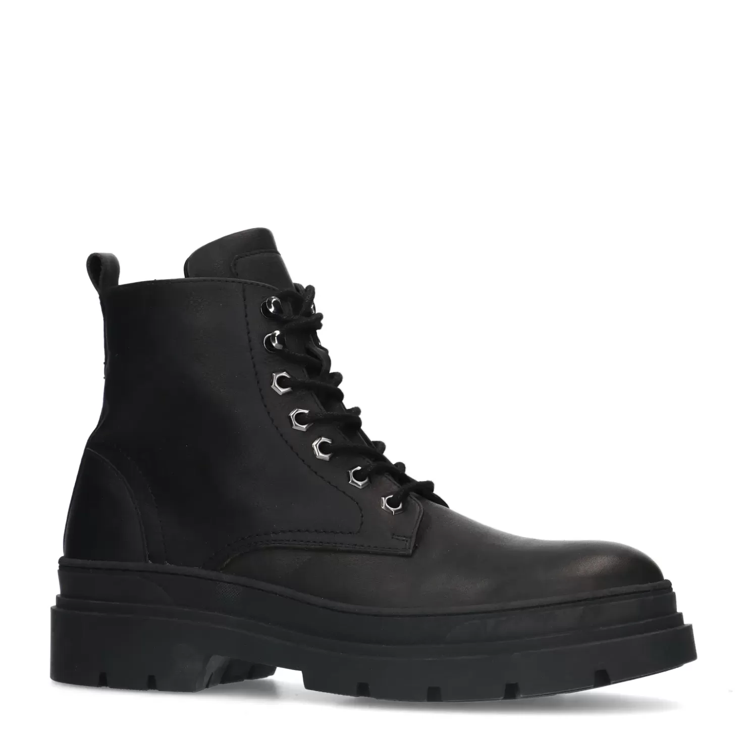 Sale Lace-Up Leather Ankle Boots - Black Men Boots