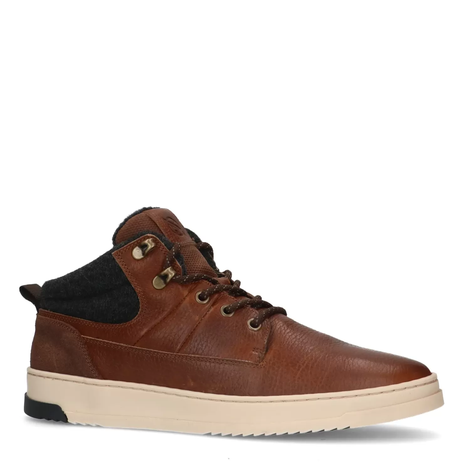 Outlet Lace-Up Leather Ankle Boots - Brown Men Boots