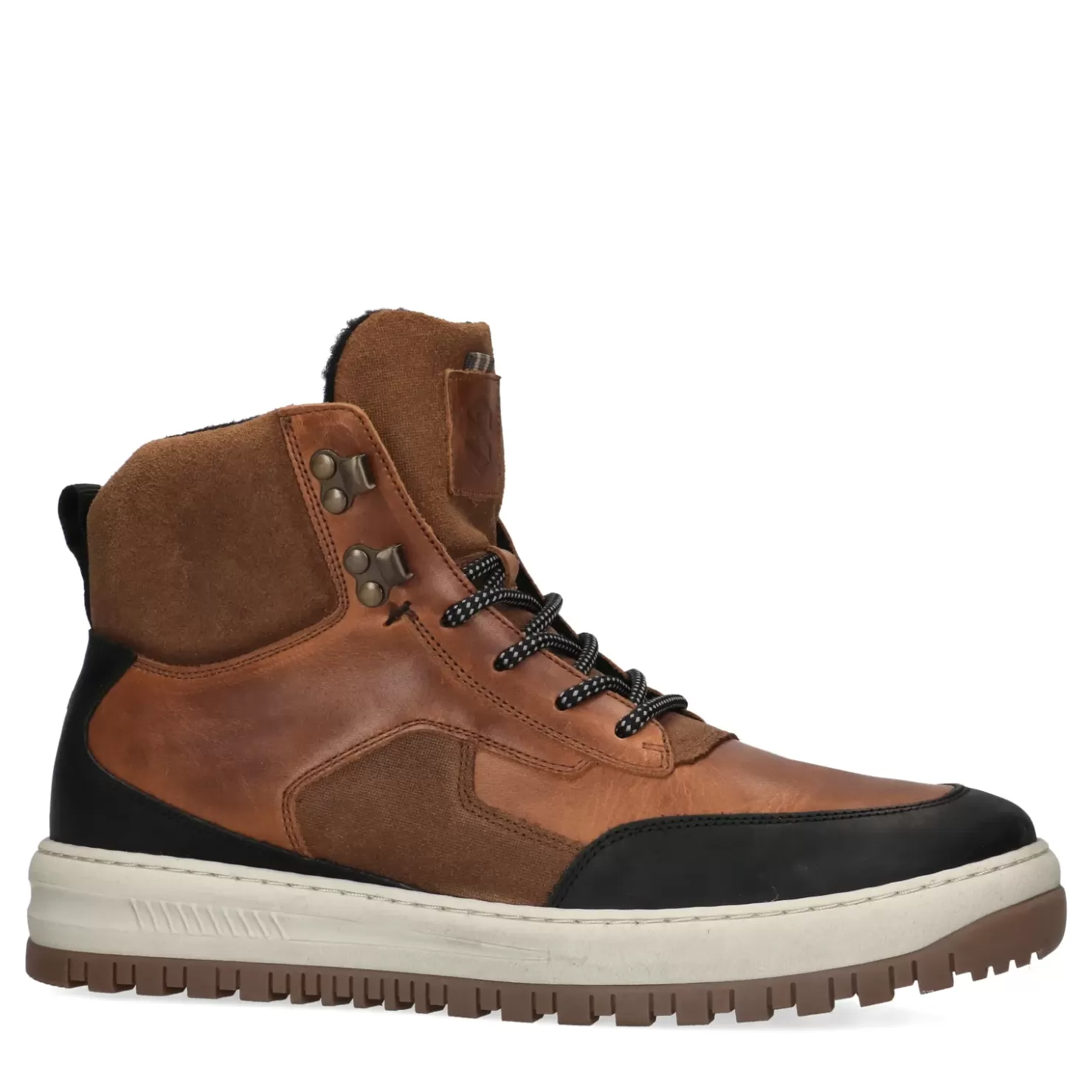 Cheap Lace-Up Leather Ankle Boots - Brown Men Boots