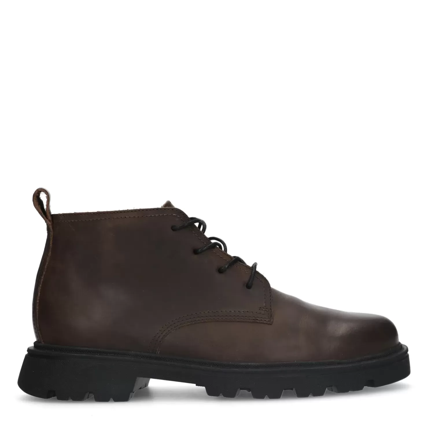 Sale Lace-Up Leather Ankle Boots - Brown Men Boots