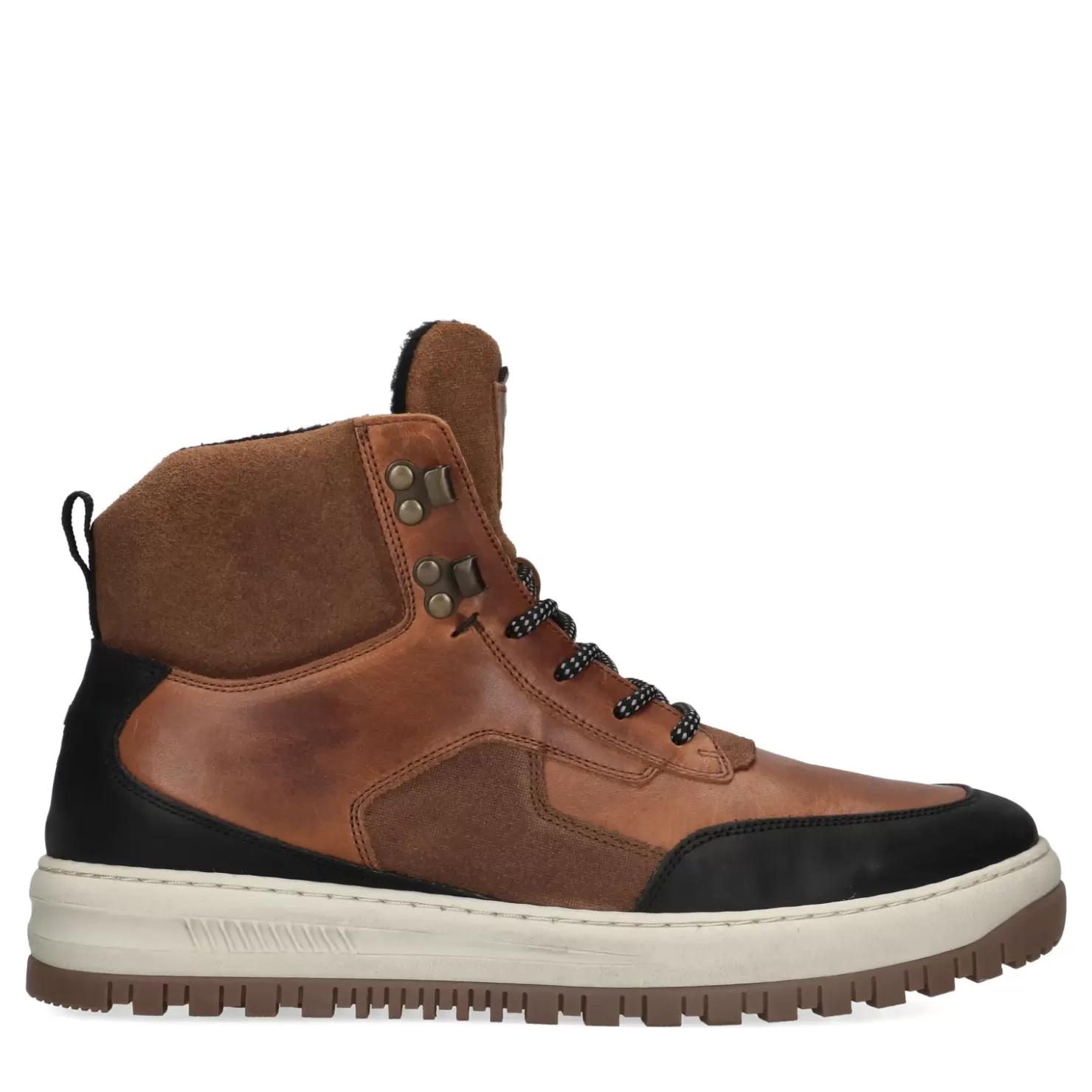 Cheap Lace-Up Leather Ankle Boots - Brown Men Boots