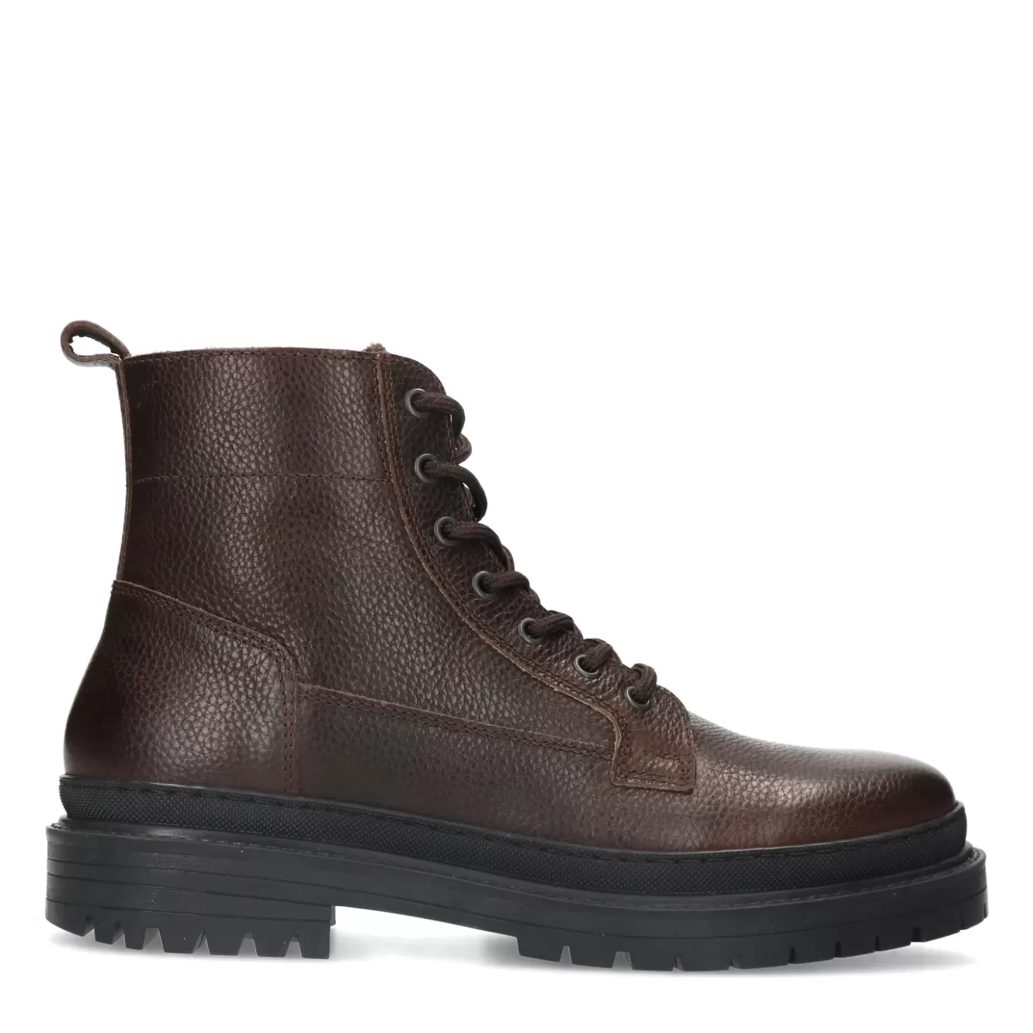 Shop Lace-Up Leather Ankle Boots - Dark Brown Men Boots