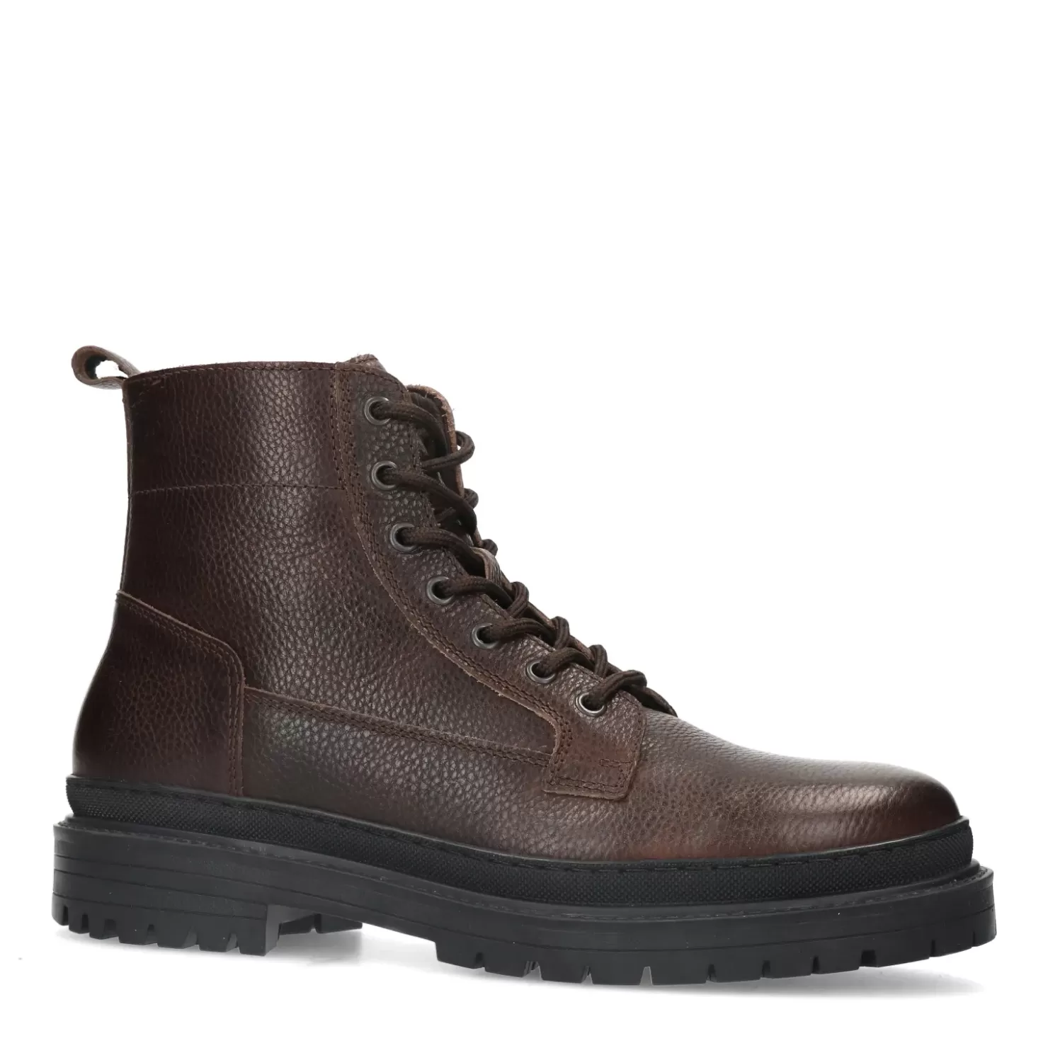 Shop Lace-Up Leather Ankle Boots - Dark Brown Men Boots