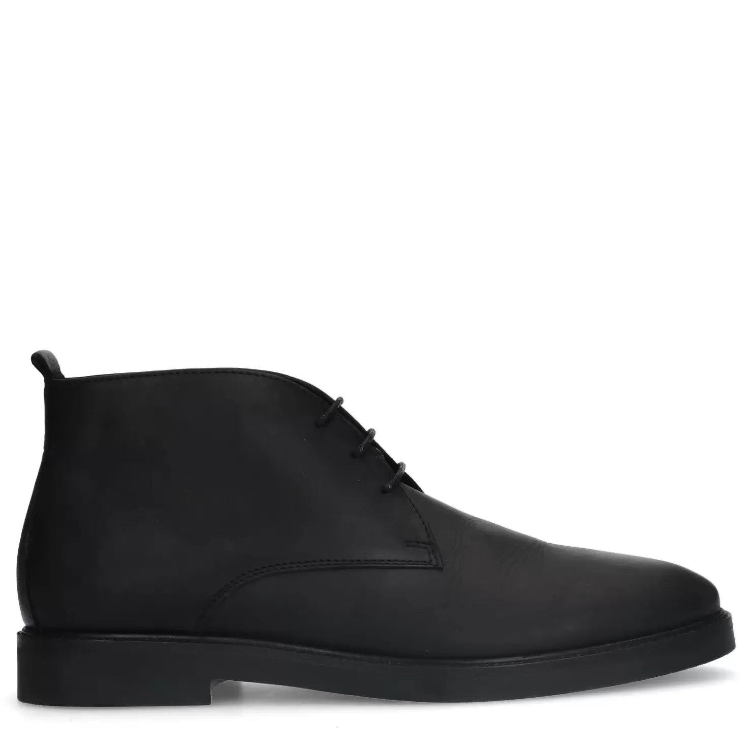 Outlet Lace-Up Leather Boots - Black Men Boots