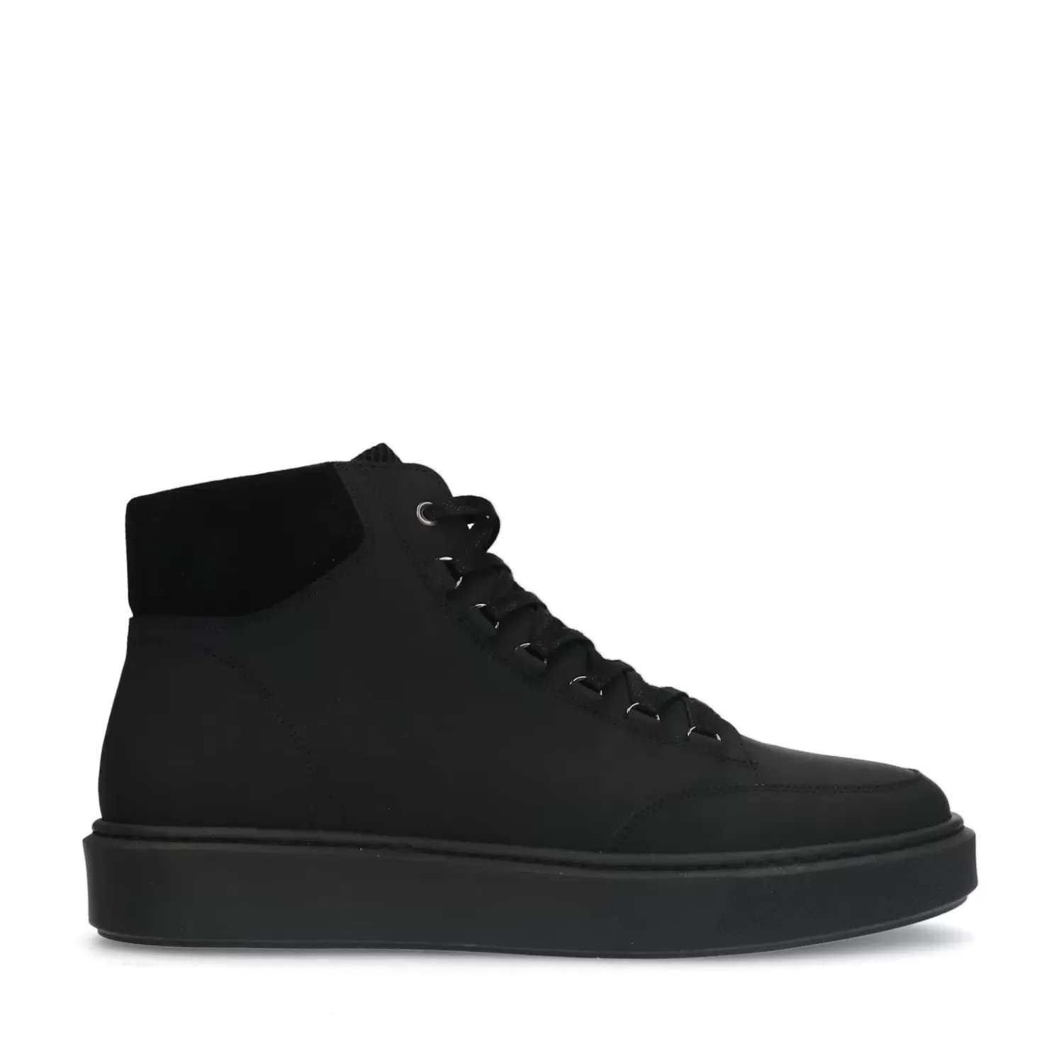 New Lace-Up Leather Boots - Black Men Boots