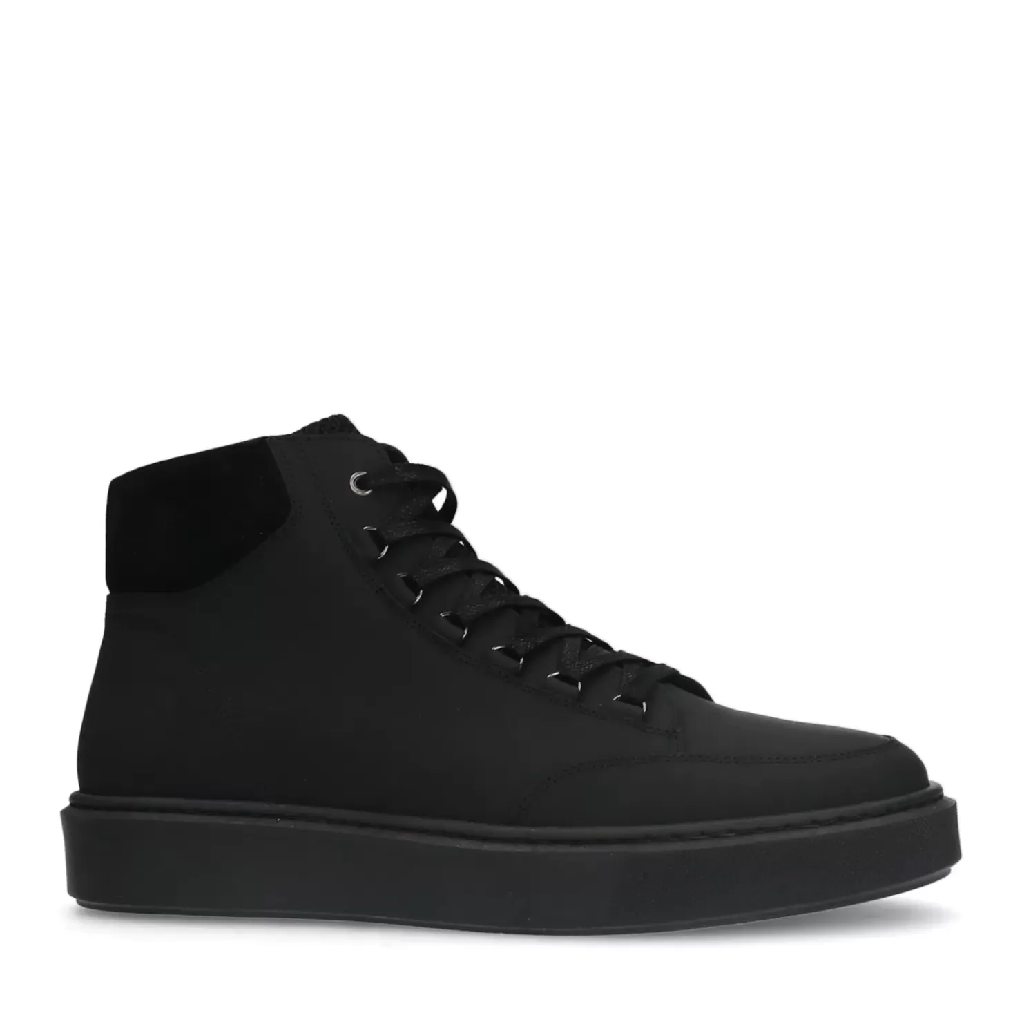 New Lace-Up Leather Boots - Black Men Boots