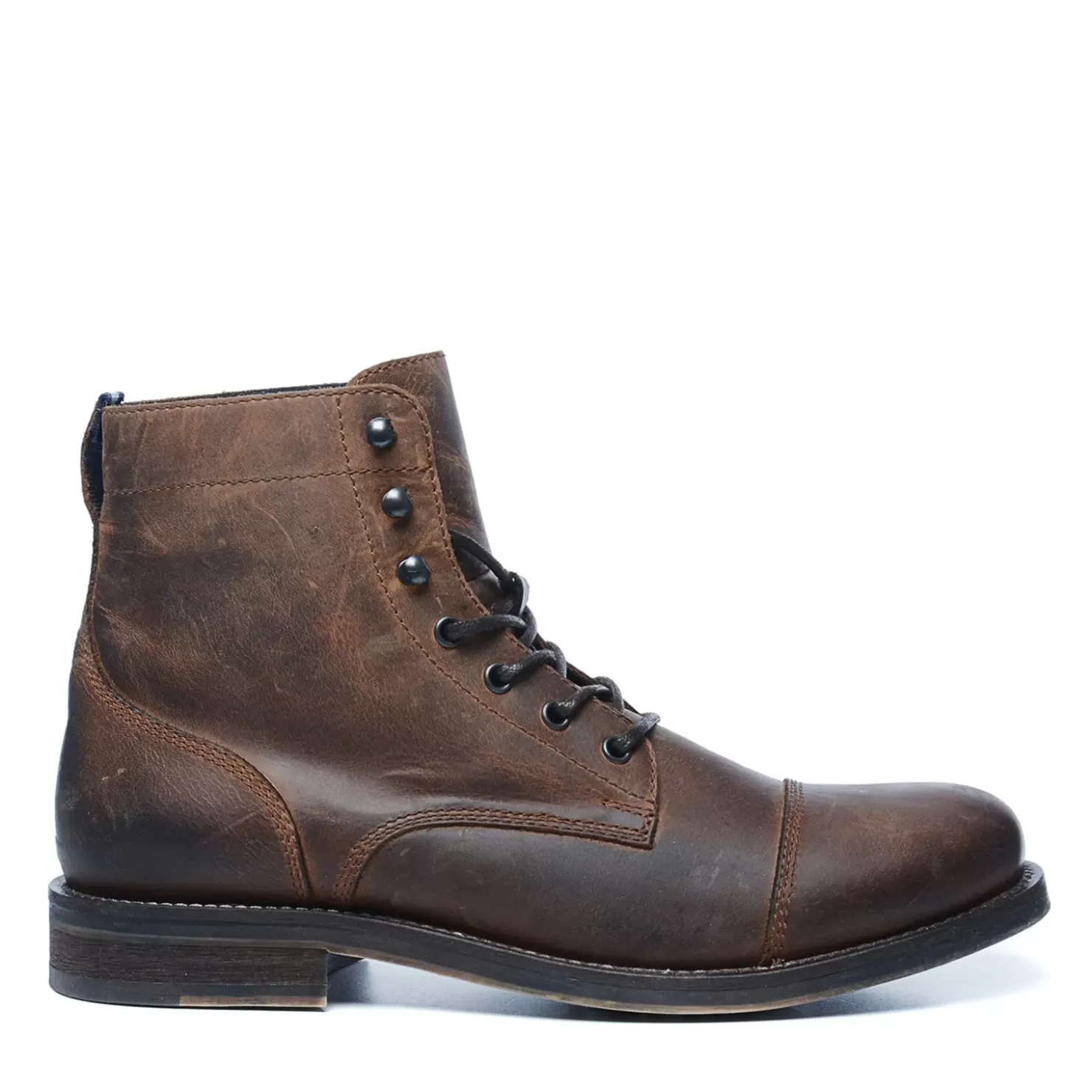 Best Lace-Up Leather Boots With Insert - Brown Men Boots