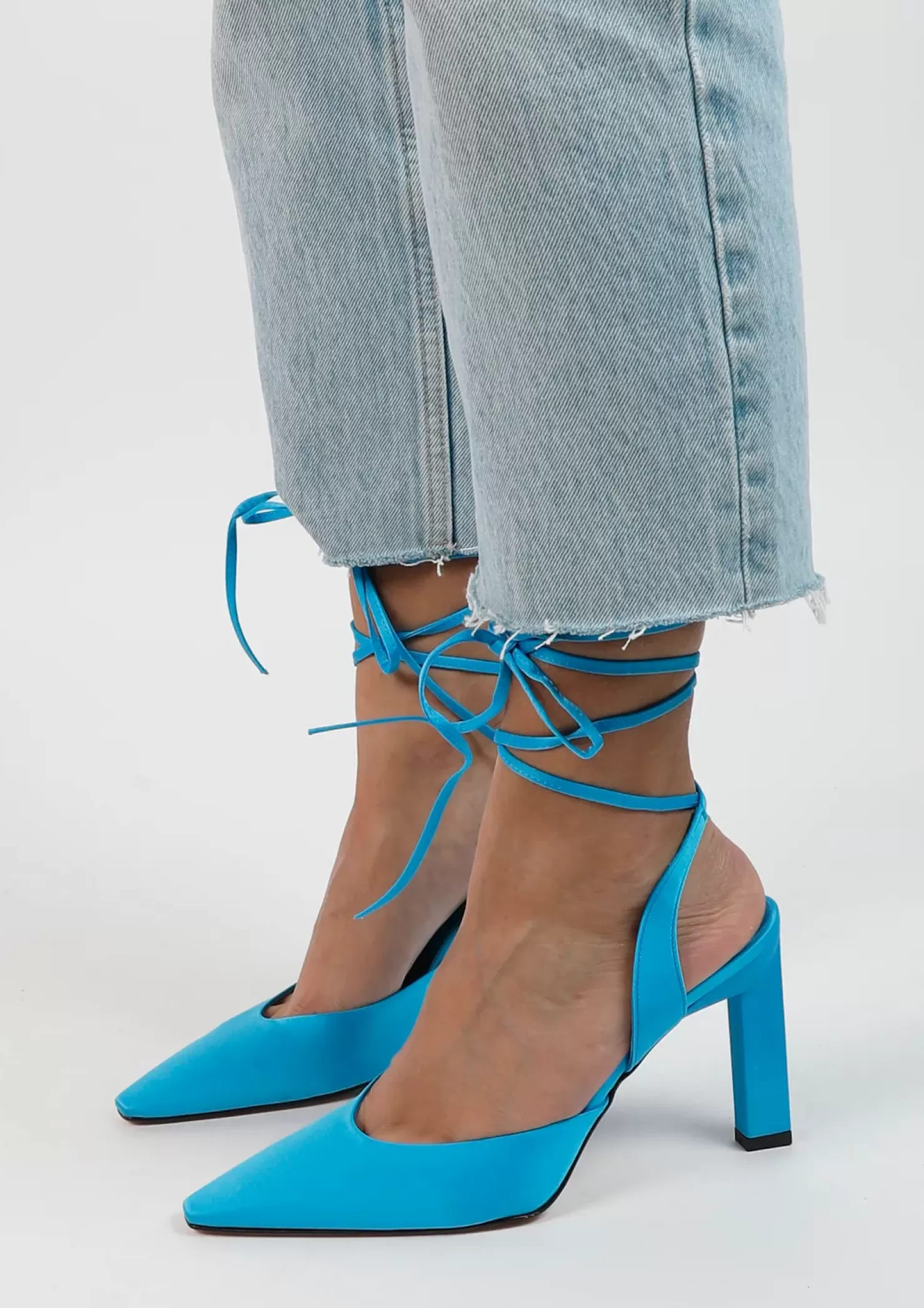 Clearance Lace-Up Strap Pump - Blue Women Pumps