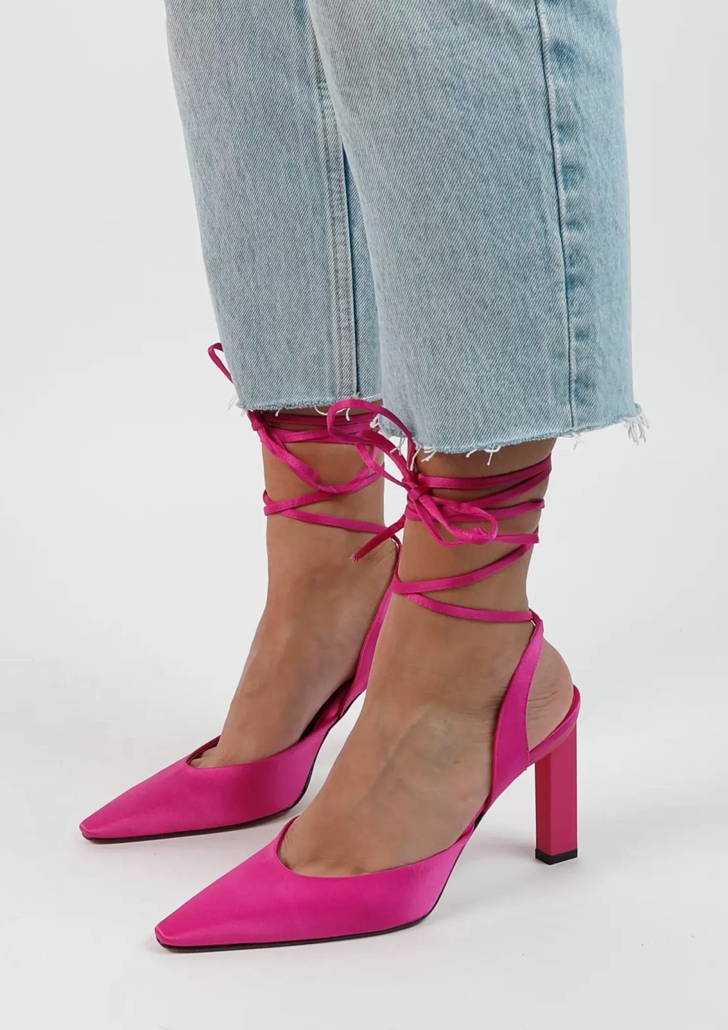 Online Lace-Up Strap Pump - Pink Women Pumps