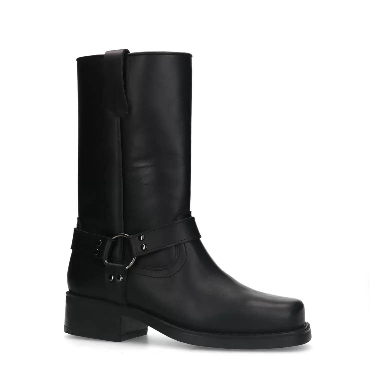 Fashion Leather Biker Boots - Black Men Boots