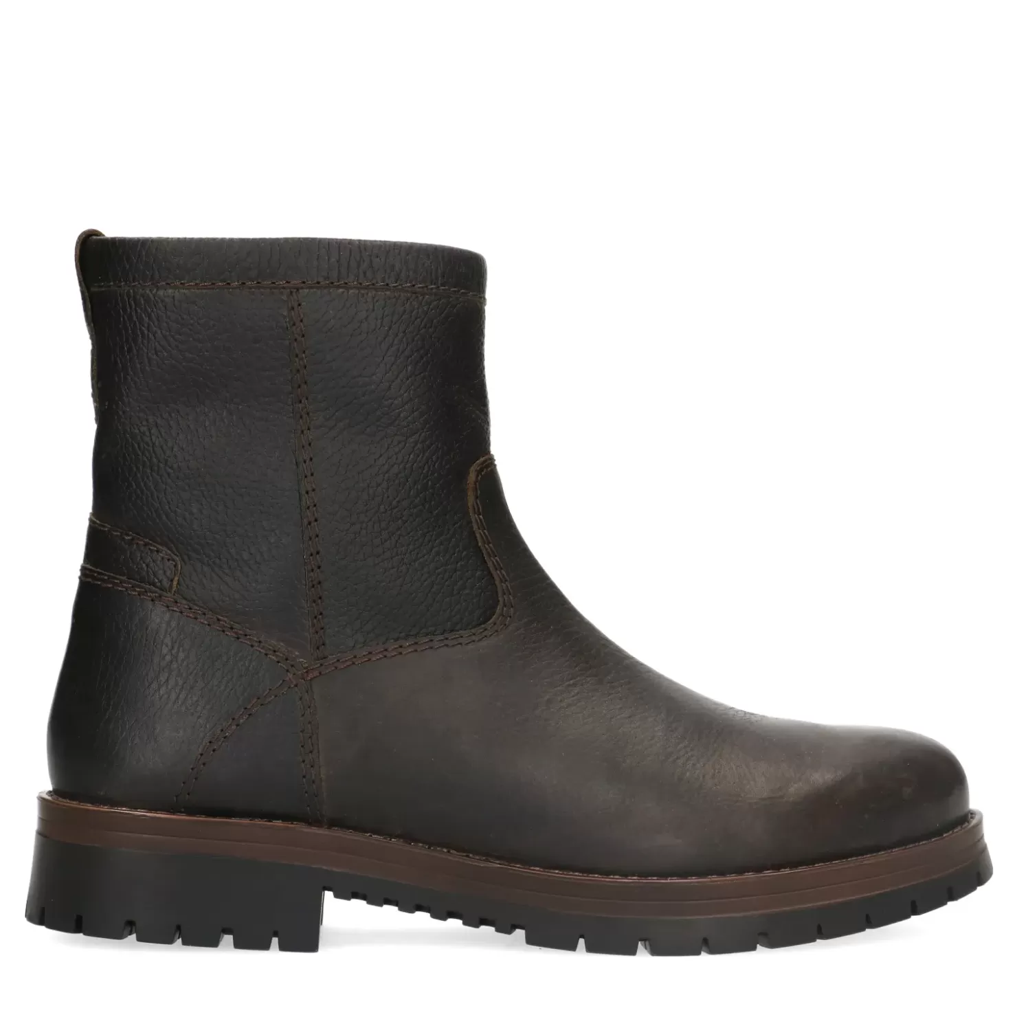 Store Leather Boots With Faux Fur - Brown Men Boots