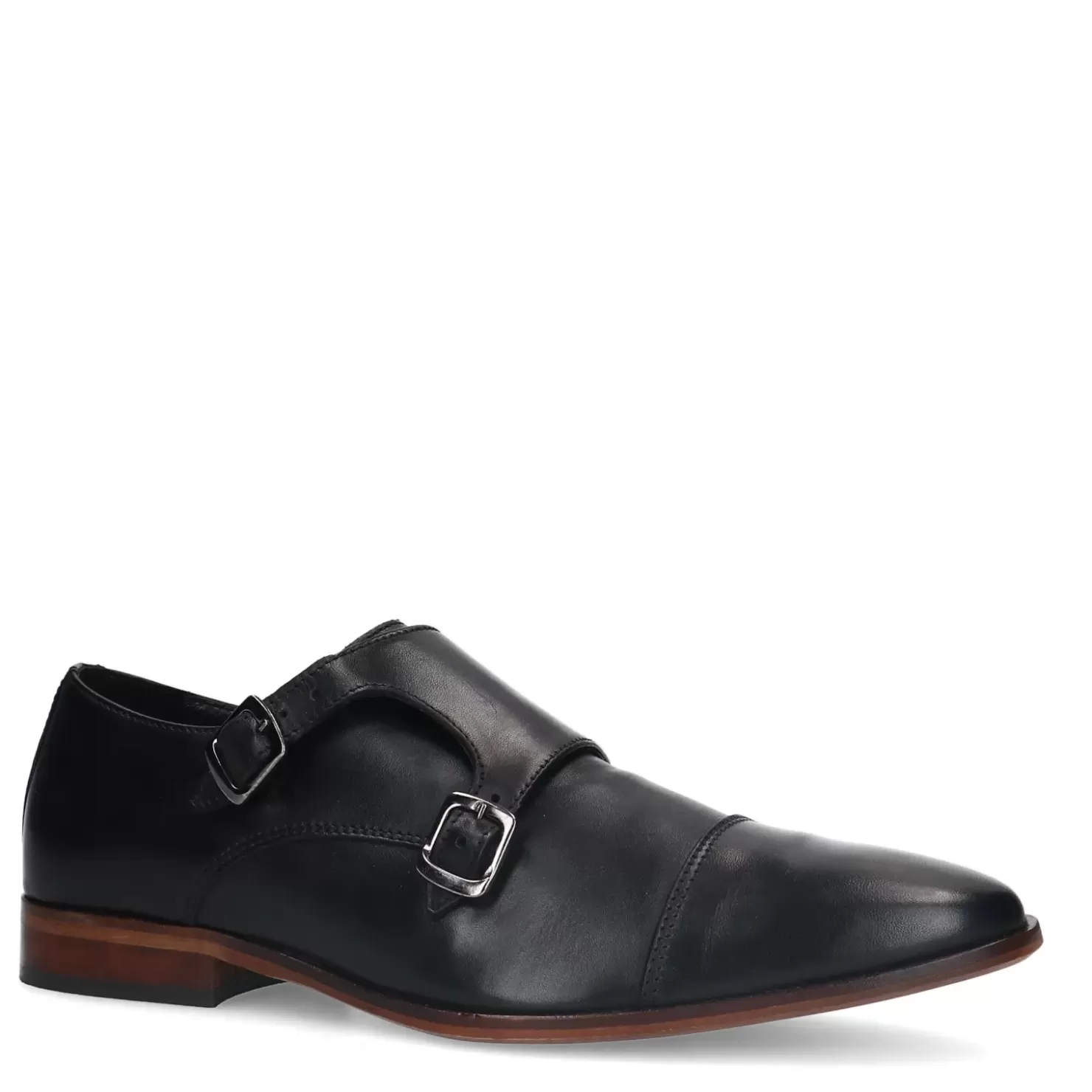 Cheap Leather Buckle Shoes - Black Men Buckle Shoes