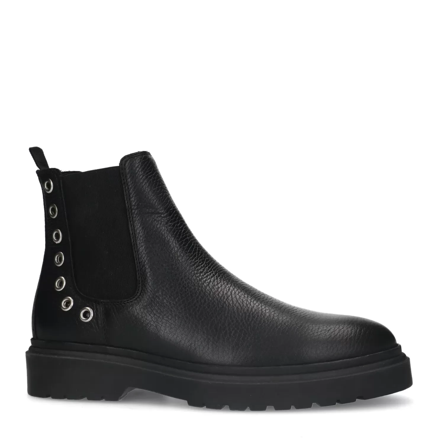 Clearance Leather Chelsea Boots With Details - Black Men Boots