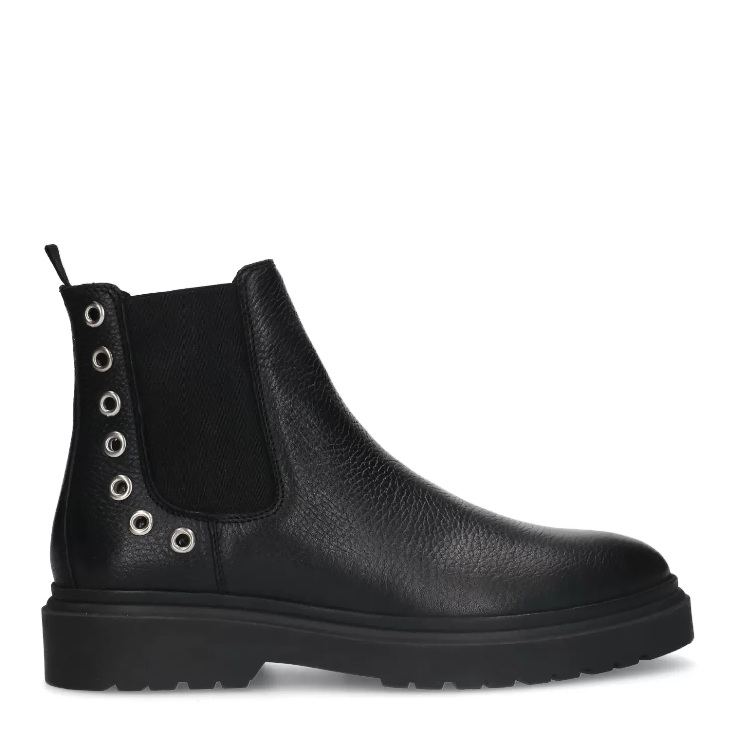 Clearance Leather Chelsea Boots With Details - Black Men Boots