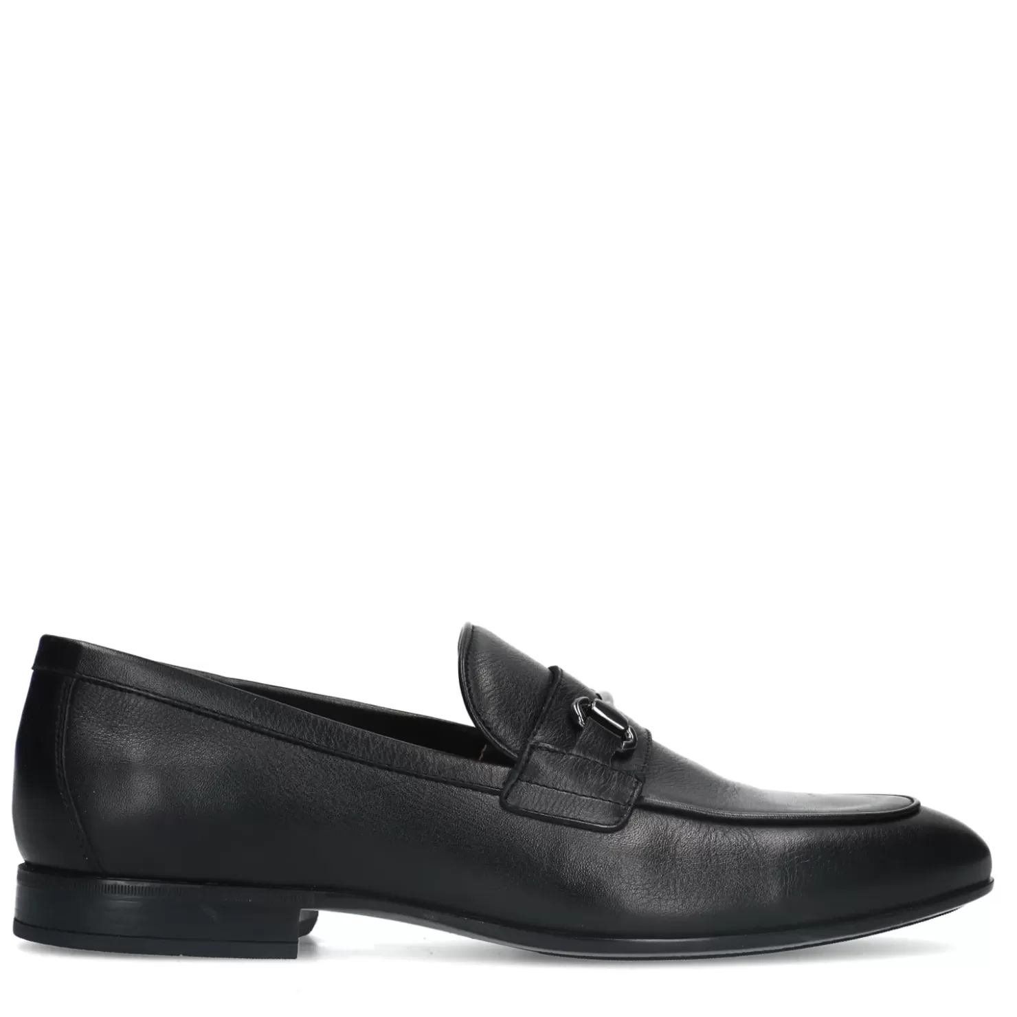 Fashion Leather Loafers With Chain - Black Men Moccasins