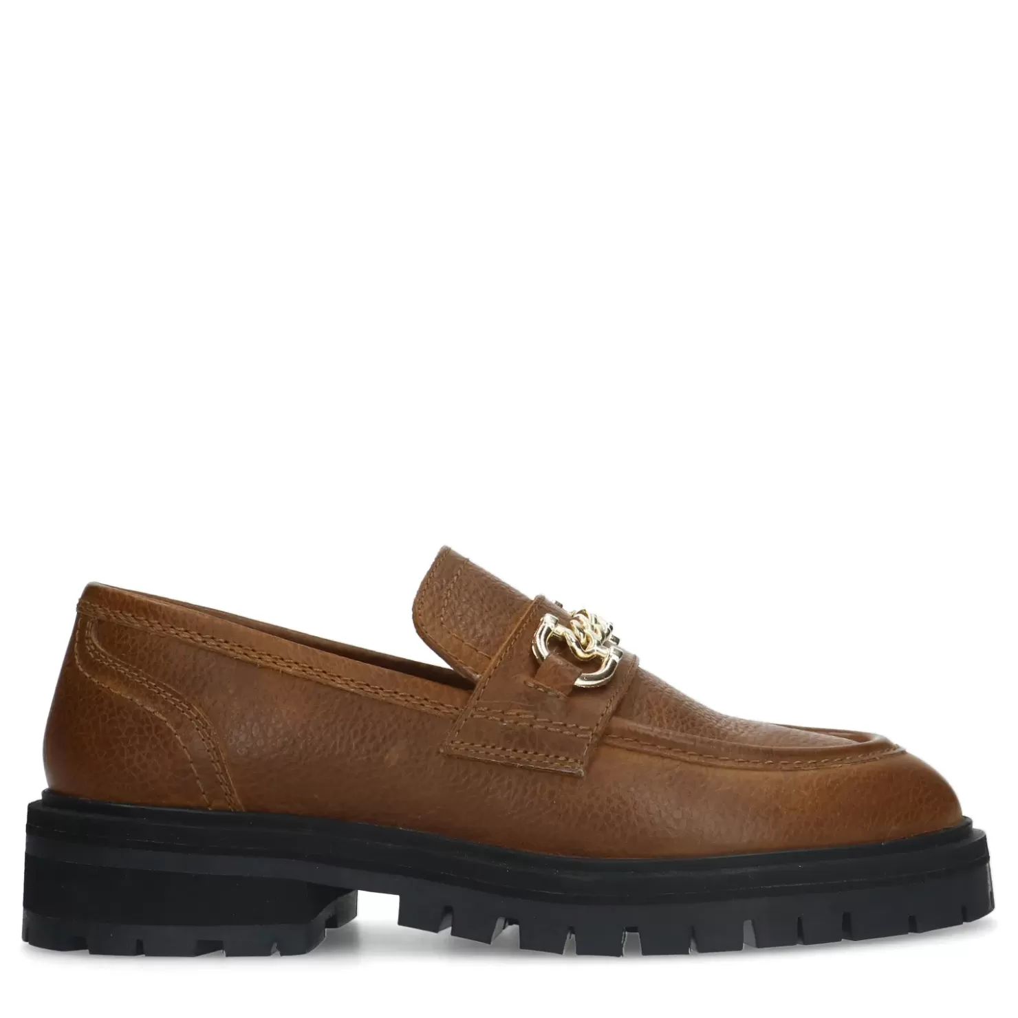 Cheap Leather Loafers With Chain - Brown Women Moccasins