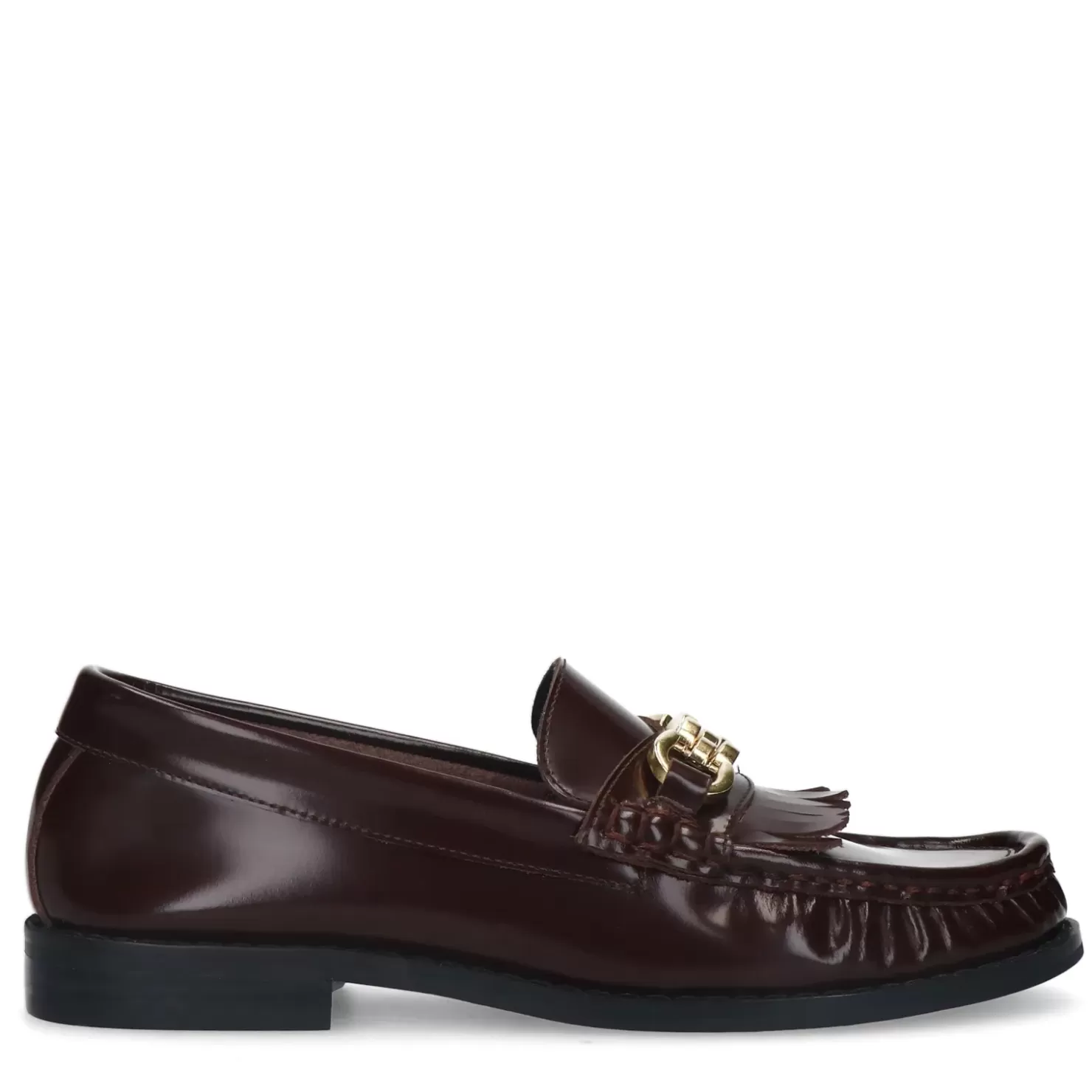 Cheap Leather Loafers With Chain - Brown Women Moccasins