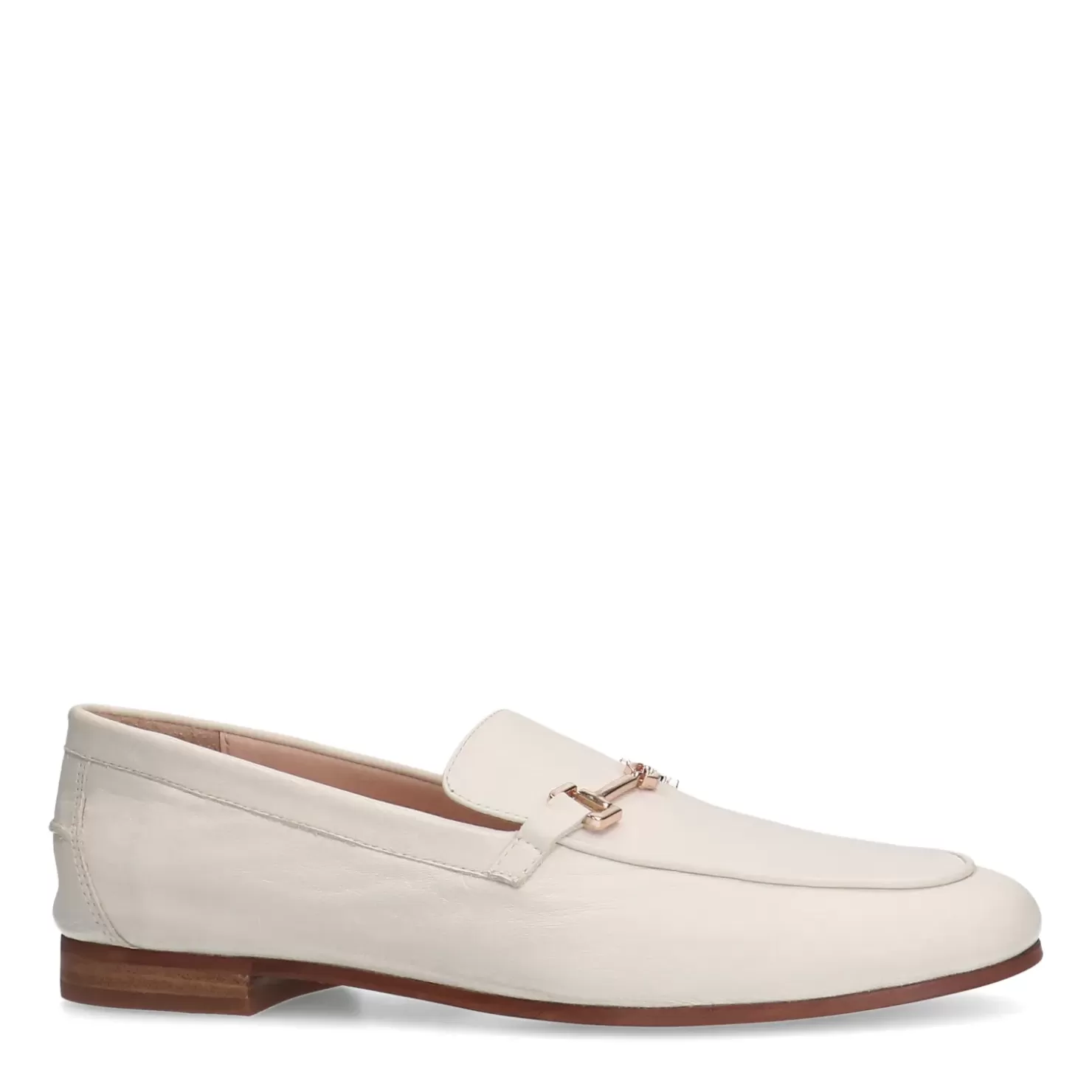 Outlet Leather Loafers With Chain - Off-White Women Moccasins