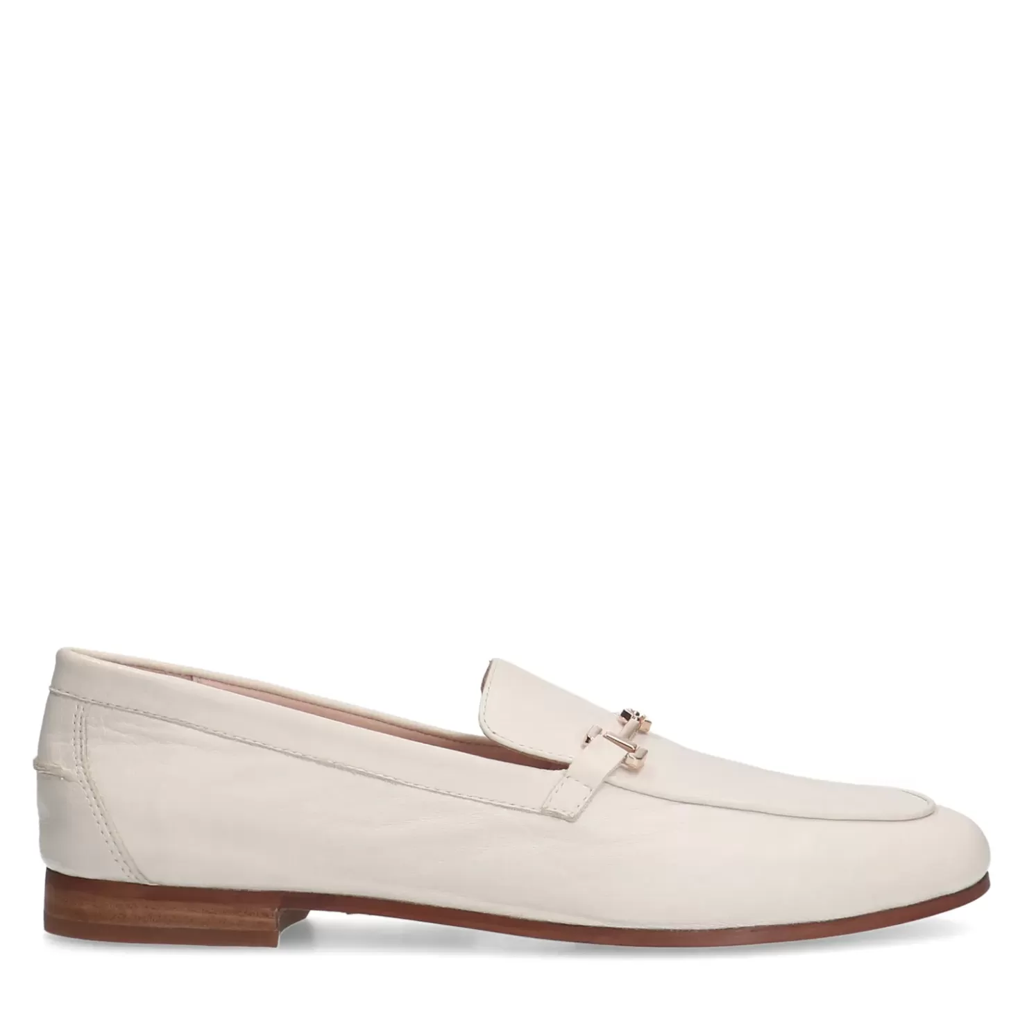 Outlet Leather Loafers With Chain - Off-White Women Moccasins