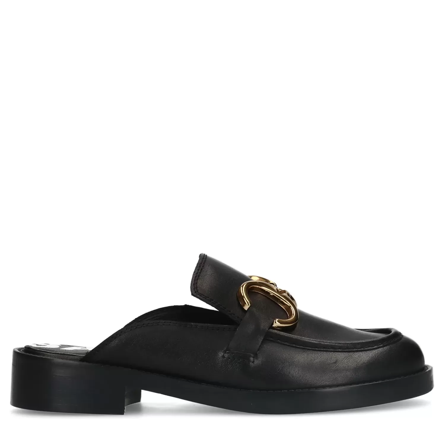 Best Leather Mule Loafers With Chain - Black Women Moccasins