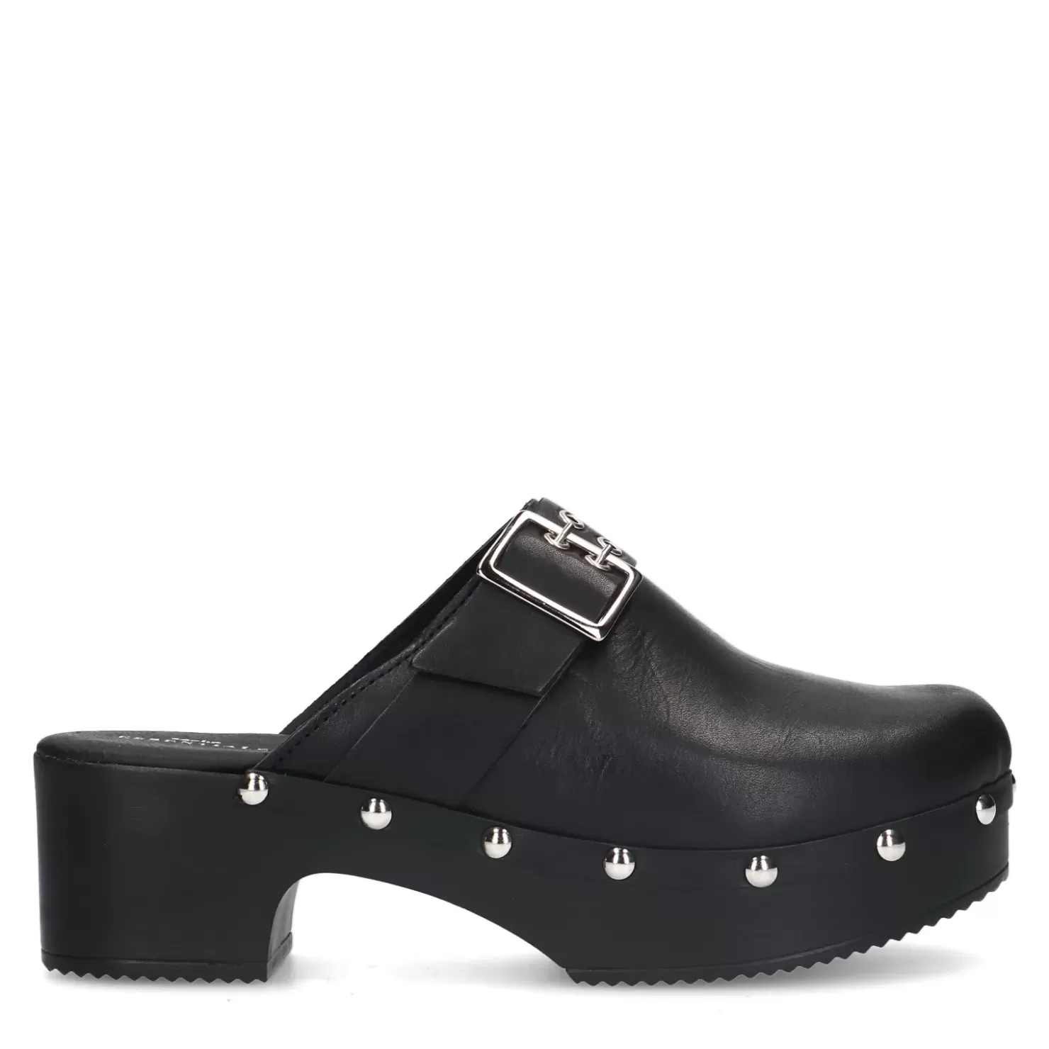 Shop Leather Mules With Studs - Black Women Moccasins