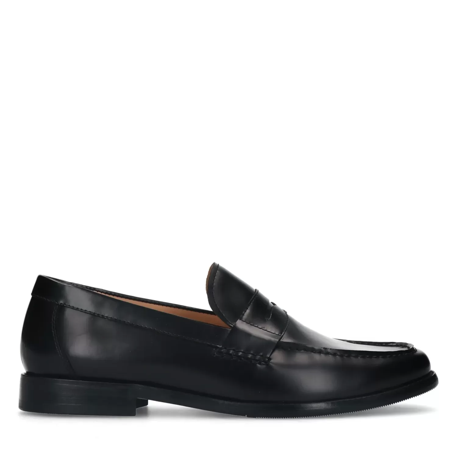 Cheap Leather Penny Loafers - Black Men Moccasins