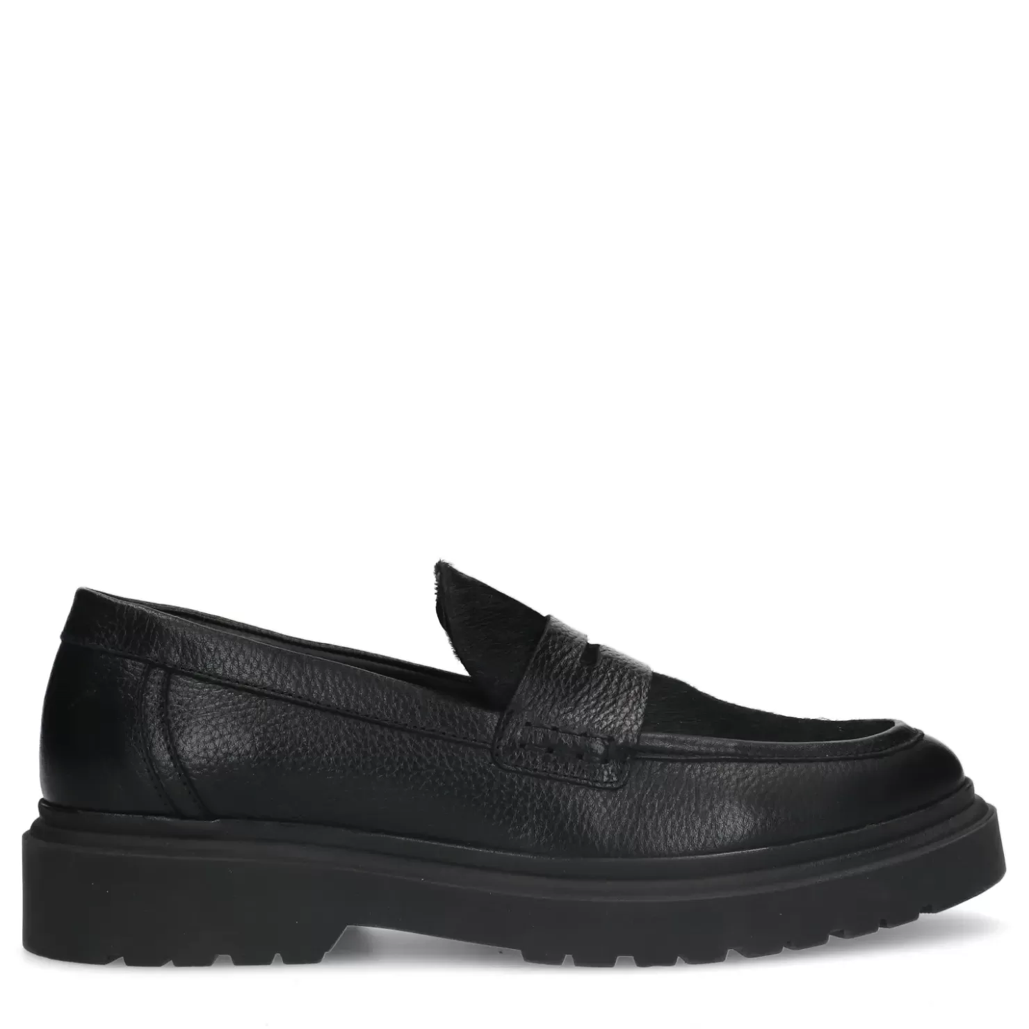 Hot Leather Penny Loafers - Black Men Moccasins