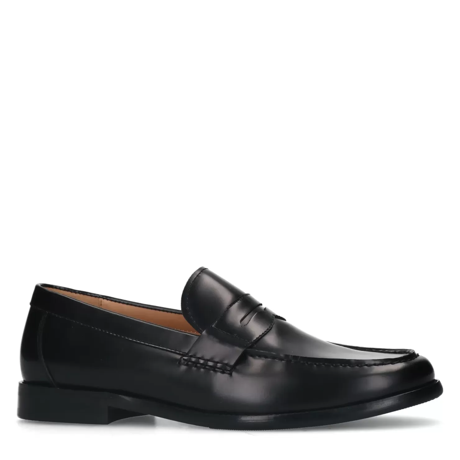 Cheap Leather Penny Loafers - Black Men Moccasins