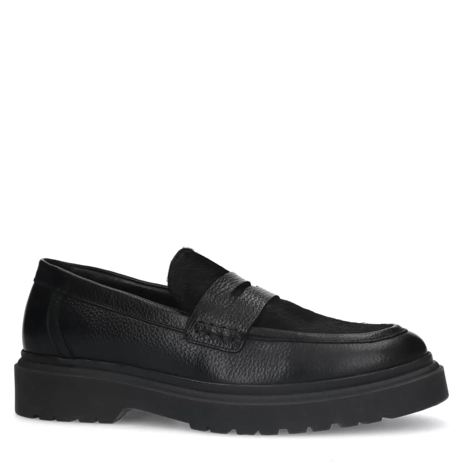 Hot Leather Penny Loafers - Black Men Moccasins