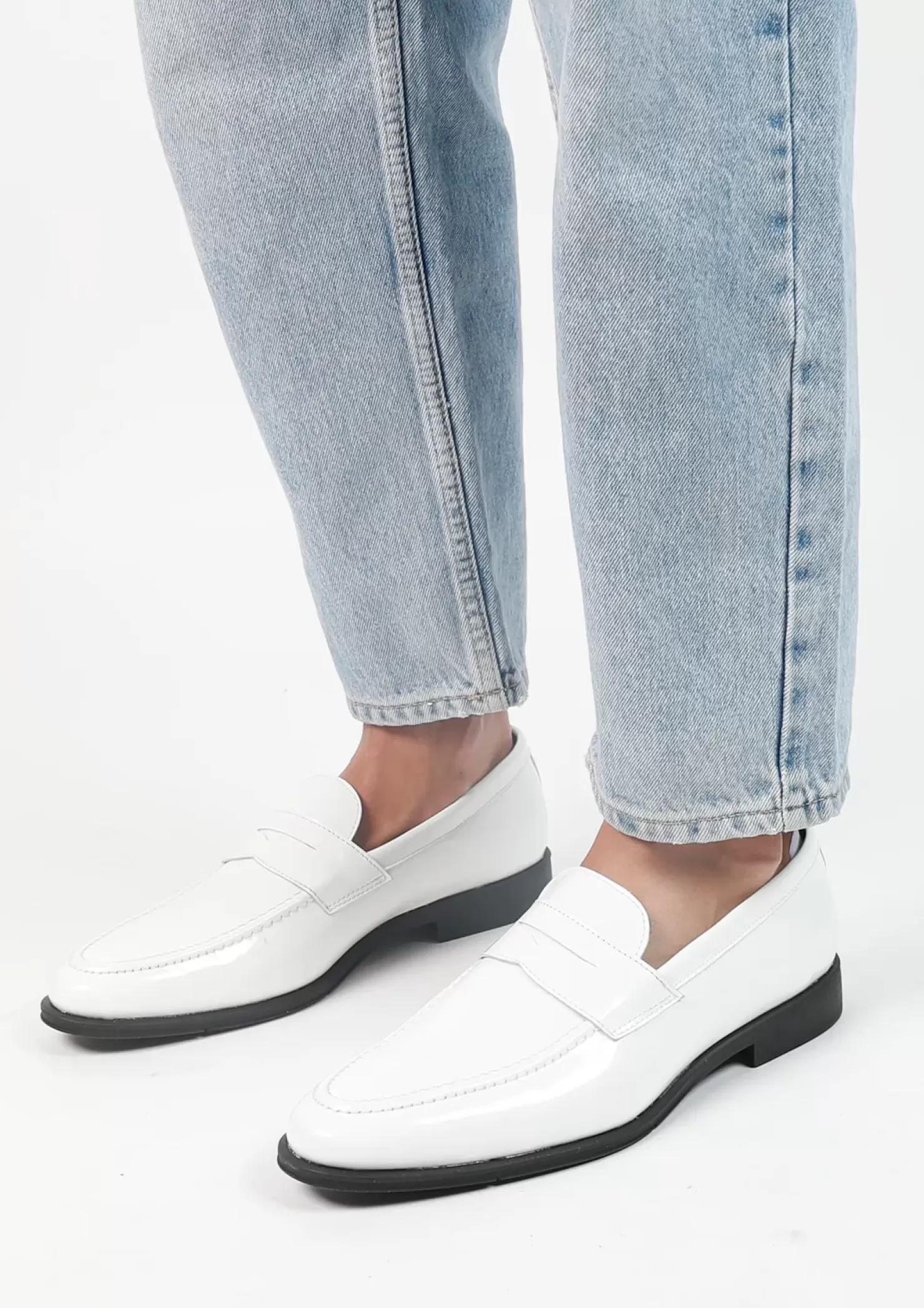 Best Leather Penny Loafers - White Men Moccasins