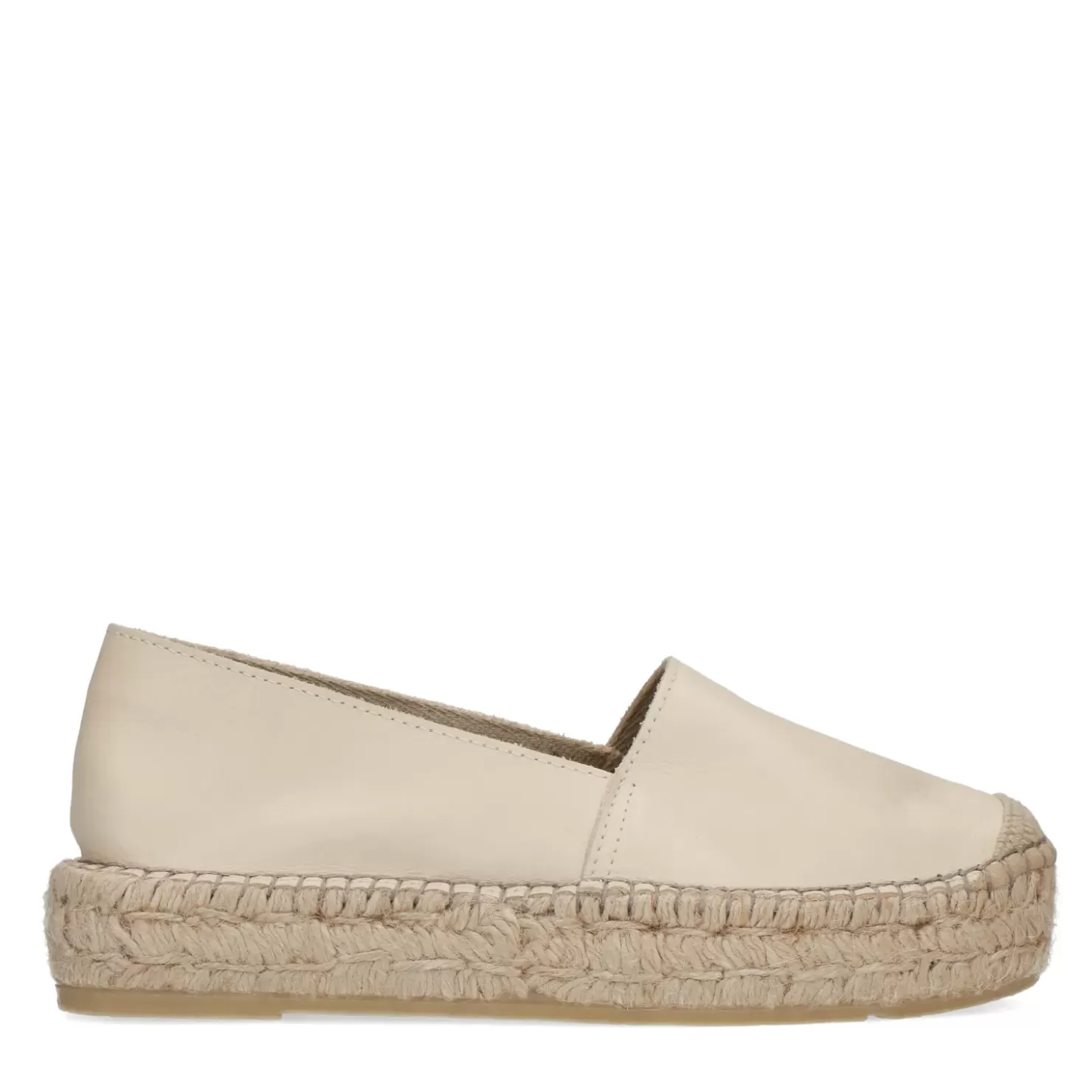 Online Leather Platform Espadrilles - Beige Women Moccasins