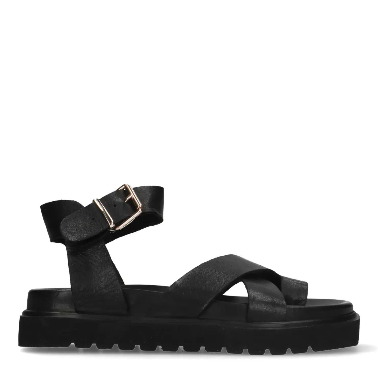 Sale Leather Platform Sandals - Black Women Sandals