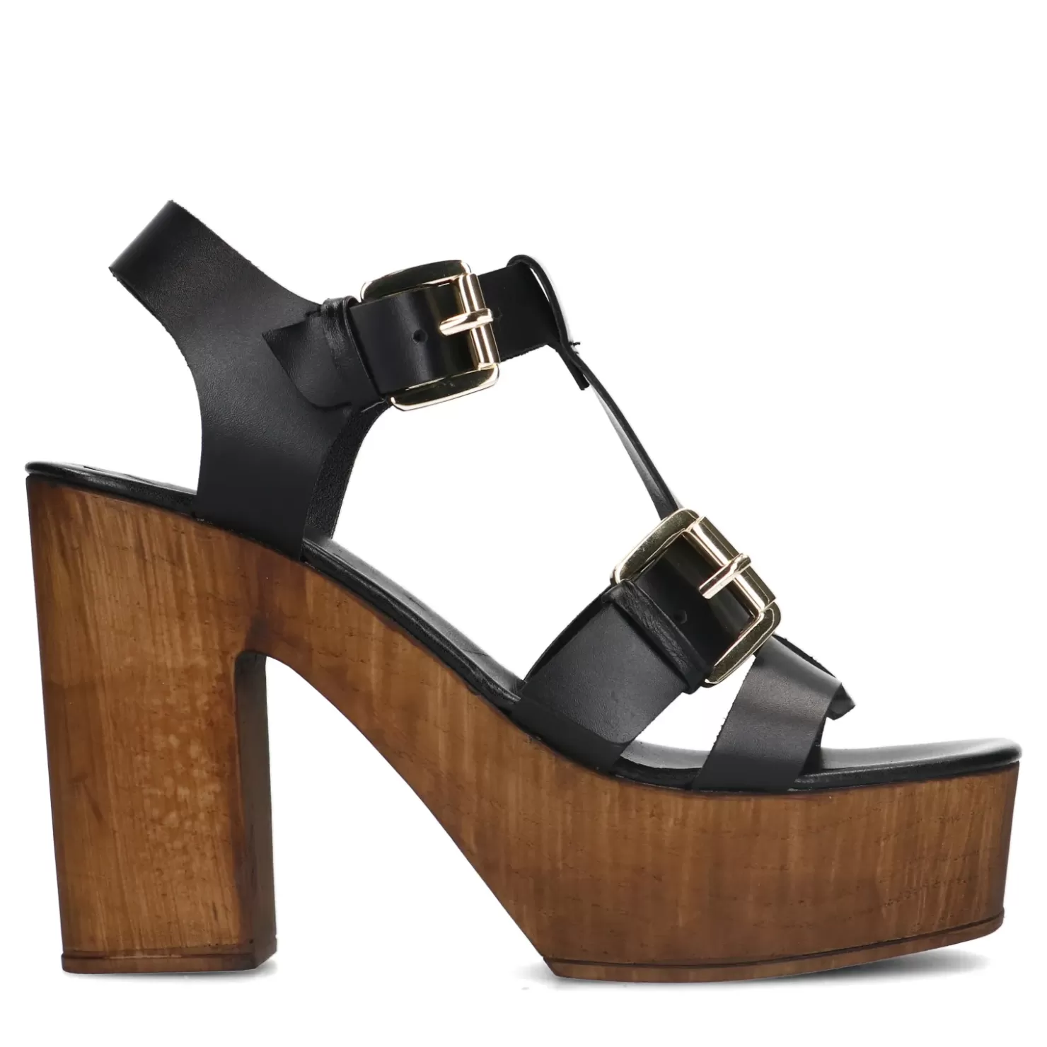 Discount Leather Platform Sandals - Black Women Sandals