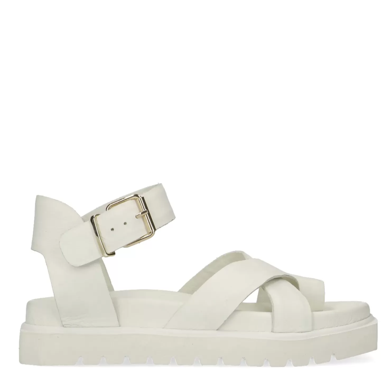 Hot Leather Platform Sandals - White Women Sandals