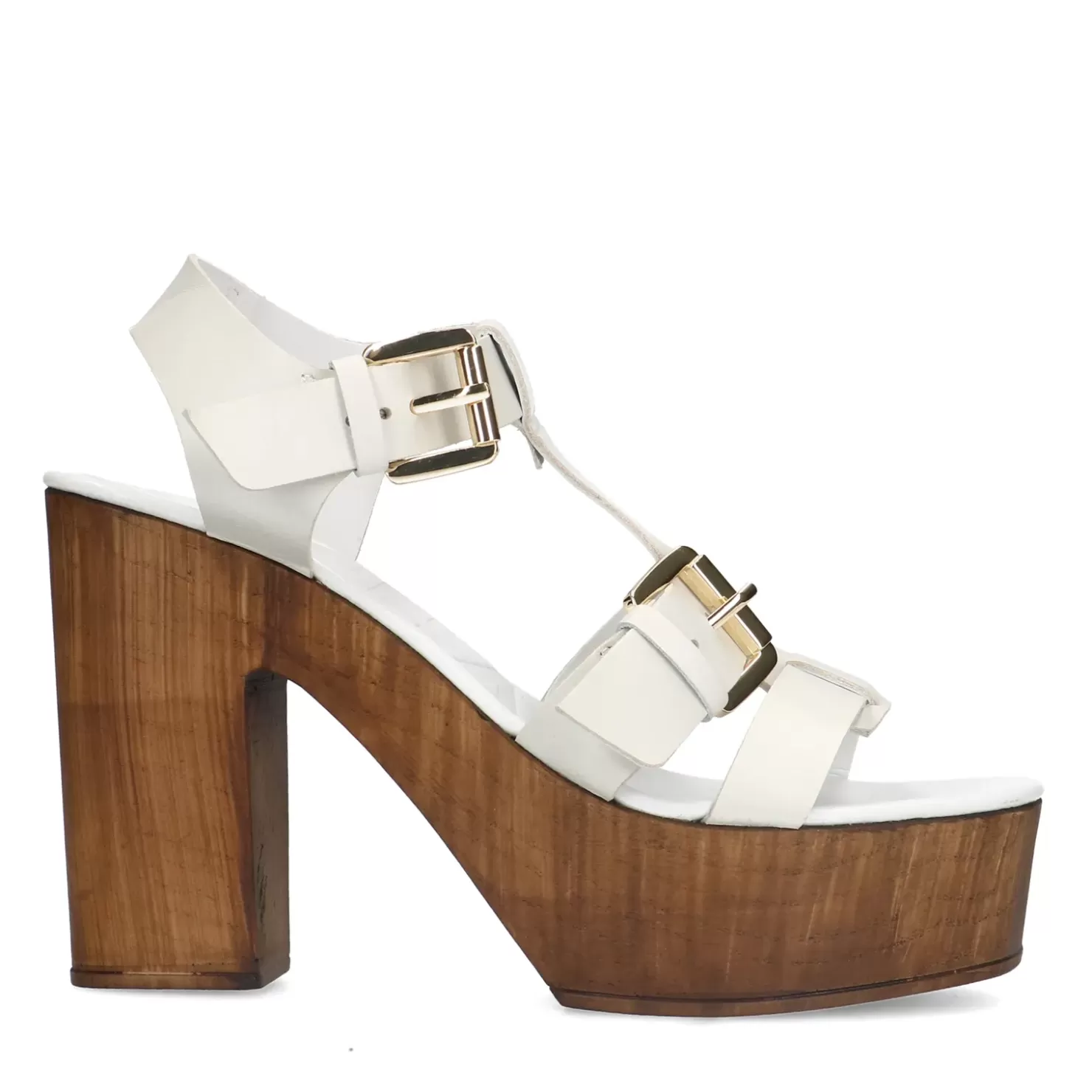 Hot Leather Platform Sandals - White Women Sandals