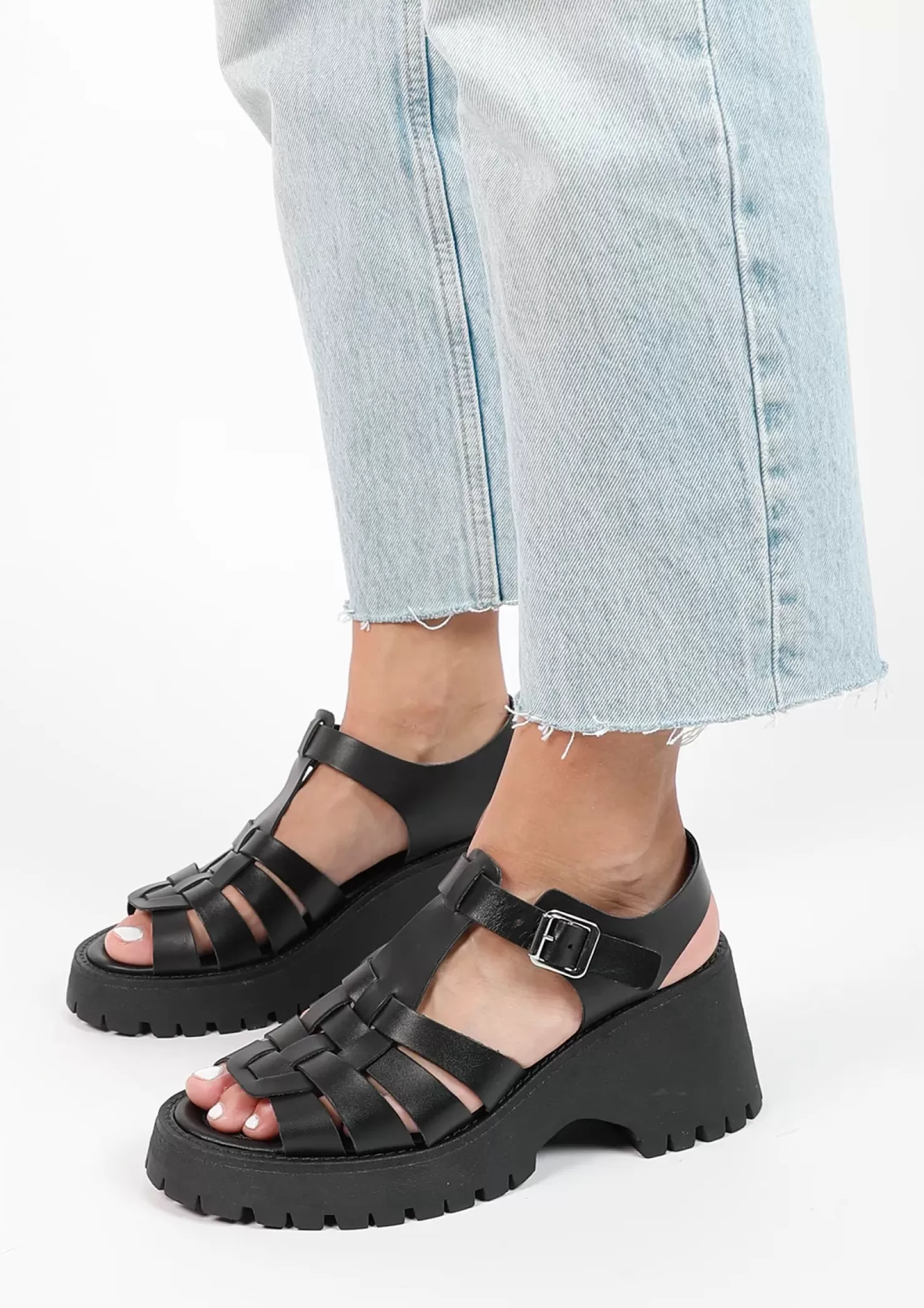 Discount Leather Sandals - Black Women Sandals