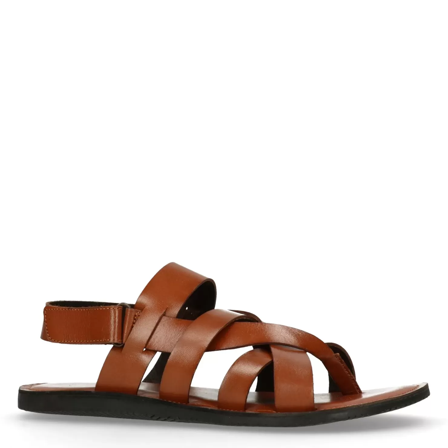 Cheap Leather Sandals - Cognac Men Sandals