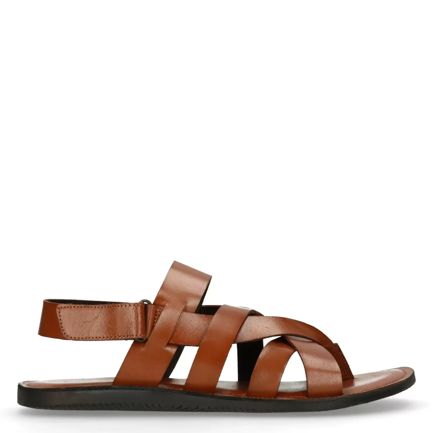 Cheap Leather Sandals - Cognac Men Sandals