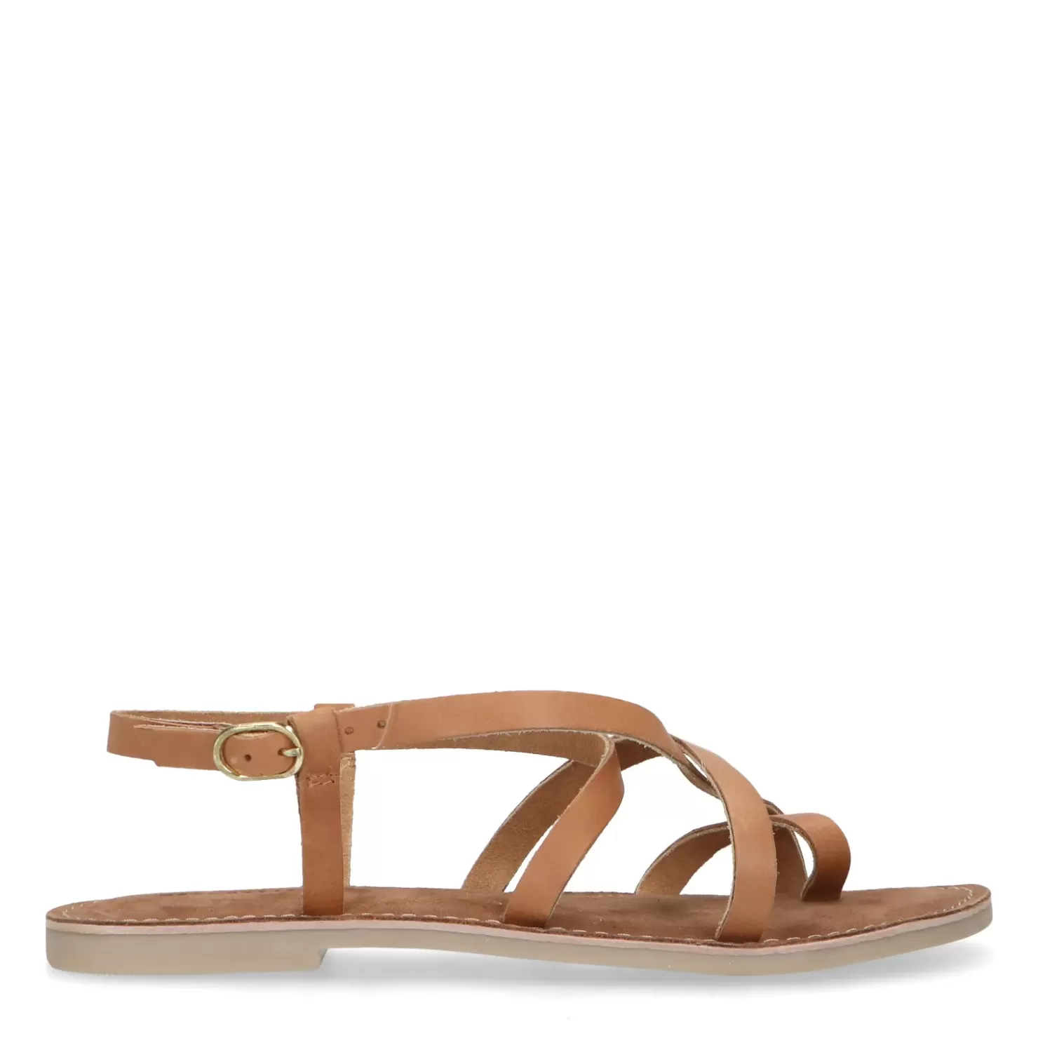 Flash Sale Leather Sandals With Crossed Straps - Brown Women Sandals