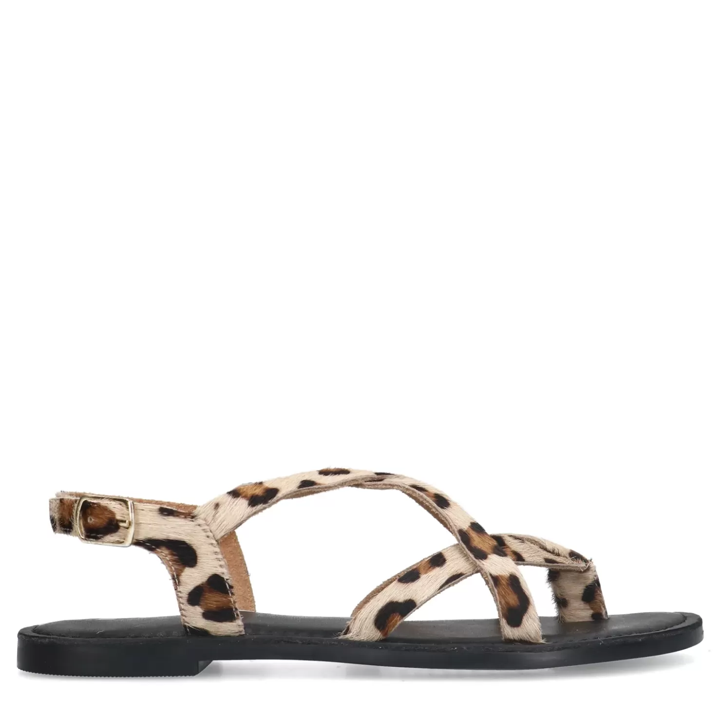 Clearance Leather Sandals With Leopard Print Women Sandals