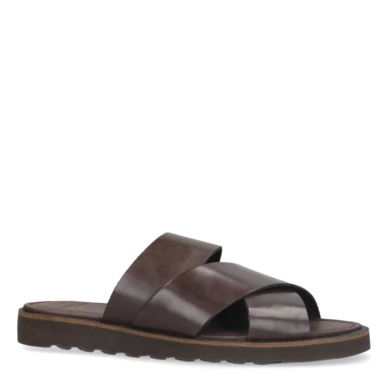 Clearance Leather Slides - Brown Men Flip Flops