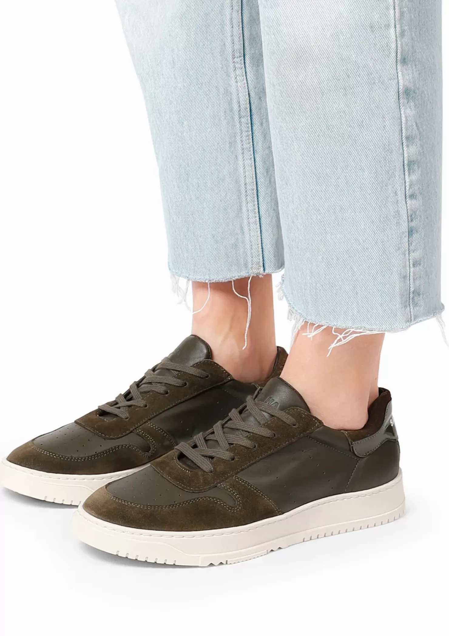 Flash Sale Leather Sneakers - Dark Green Women Sneakers