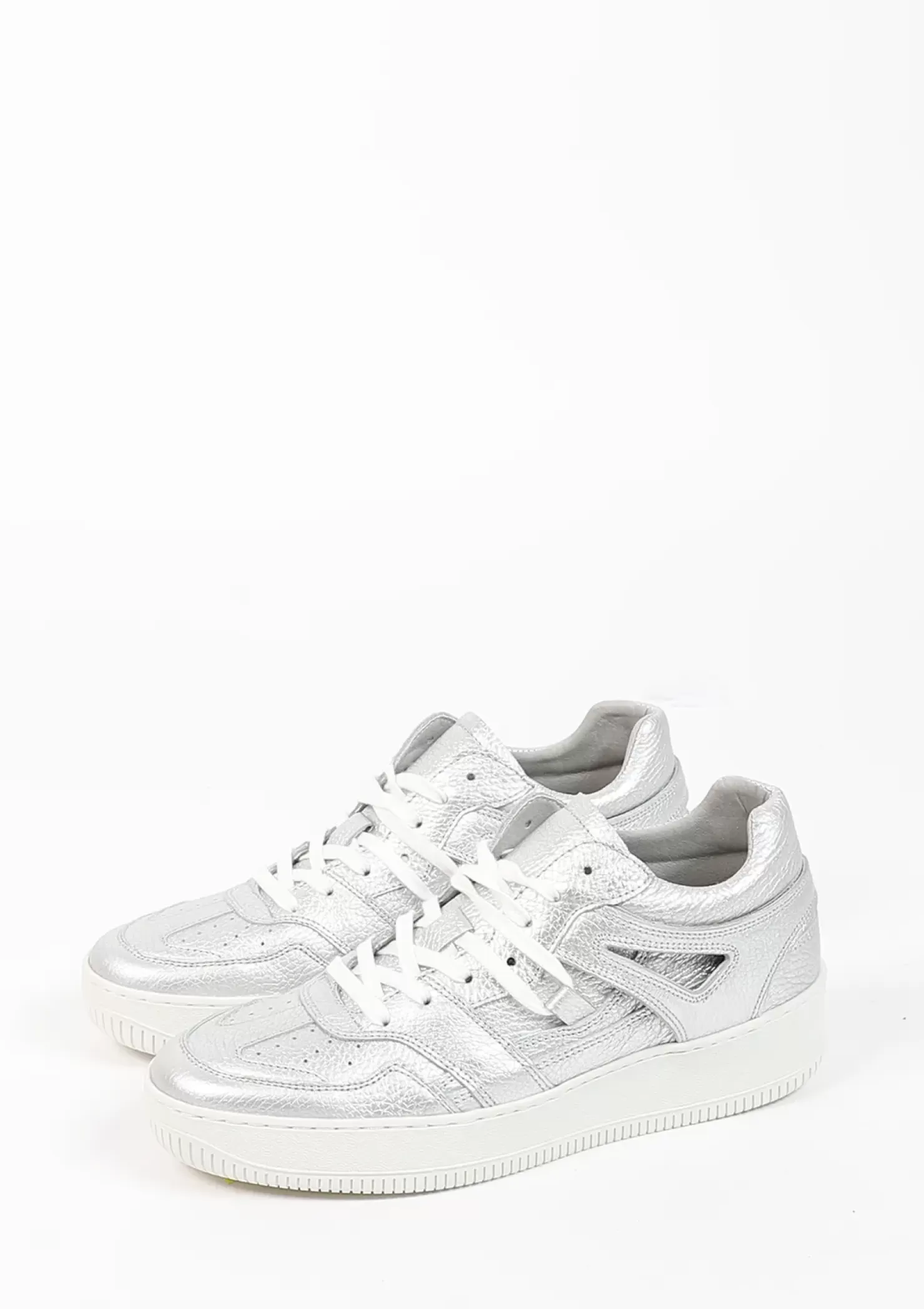 Clearance Leather Sneakers - Silver Women Sneakers