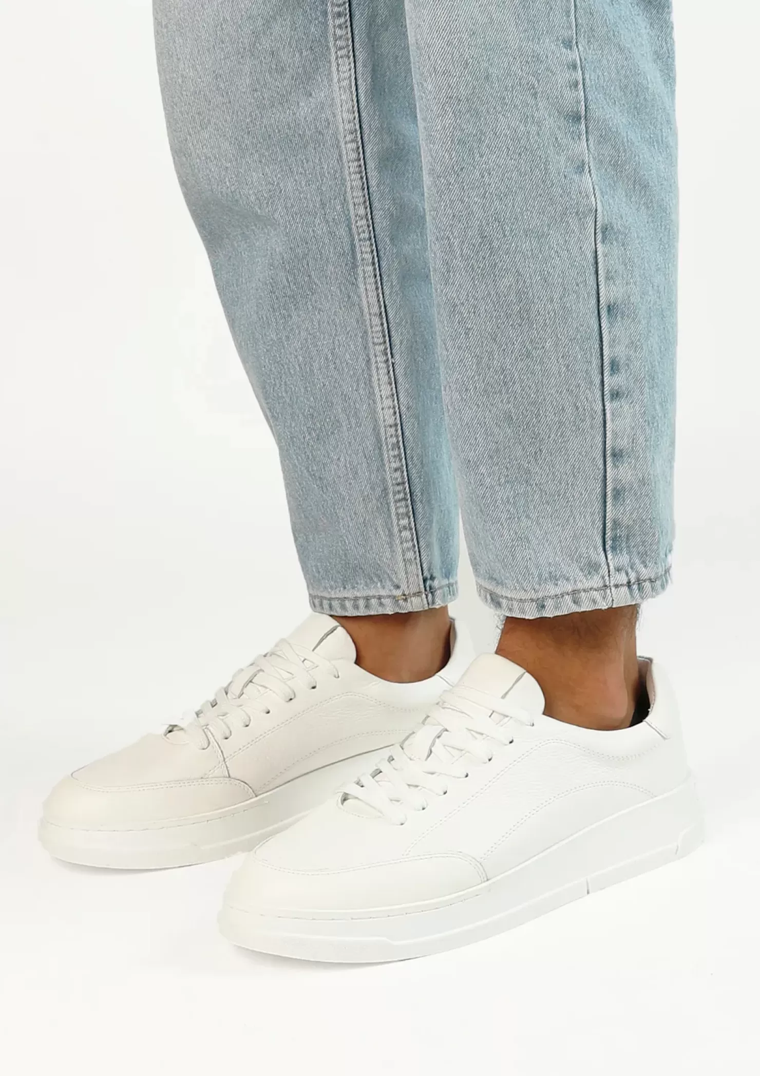 Cheap Leather Sneakers - White Men Sneakers