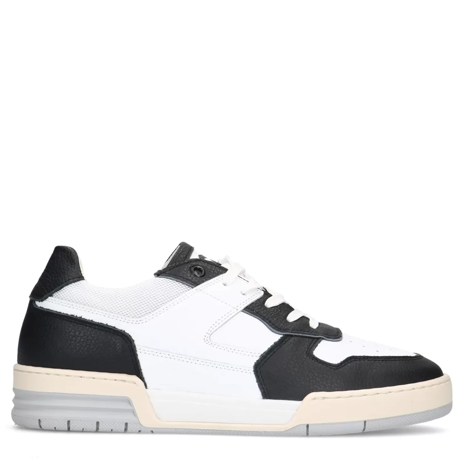 Clearance Leather Sneakers With Details - Black Men Sneakers