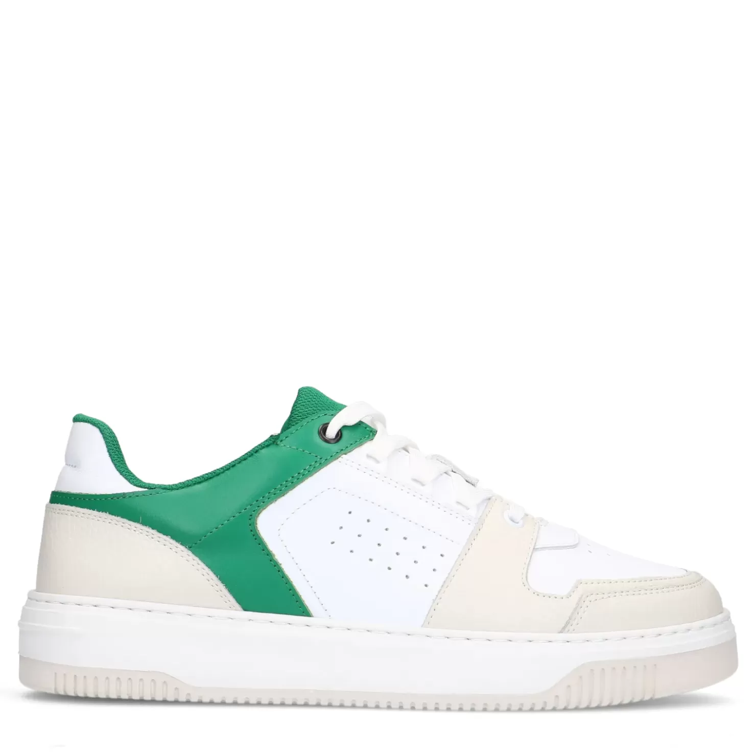 Shop Leather Sneakers With Details - White Men Sneakers