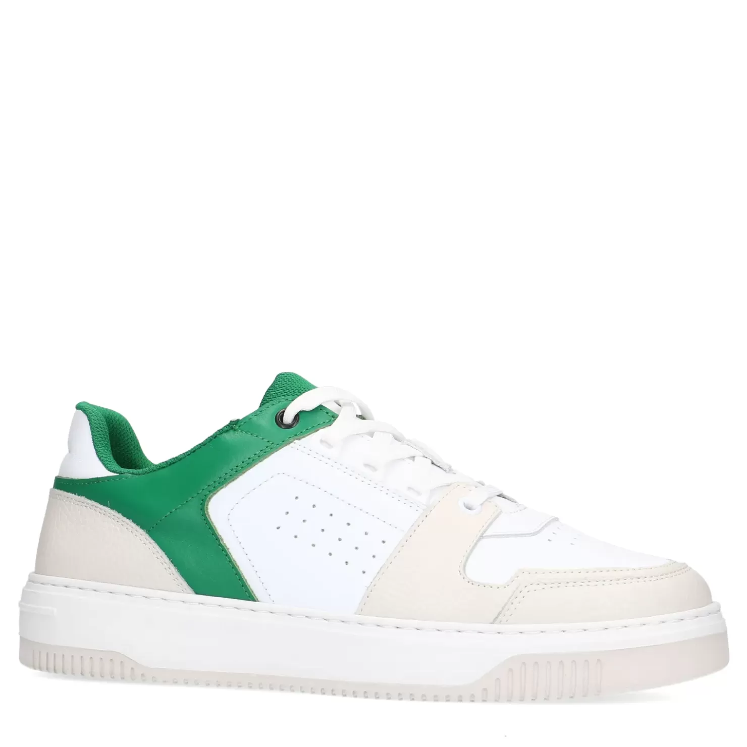 Shop Leather Sneakers With Details - White Men Sneakers