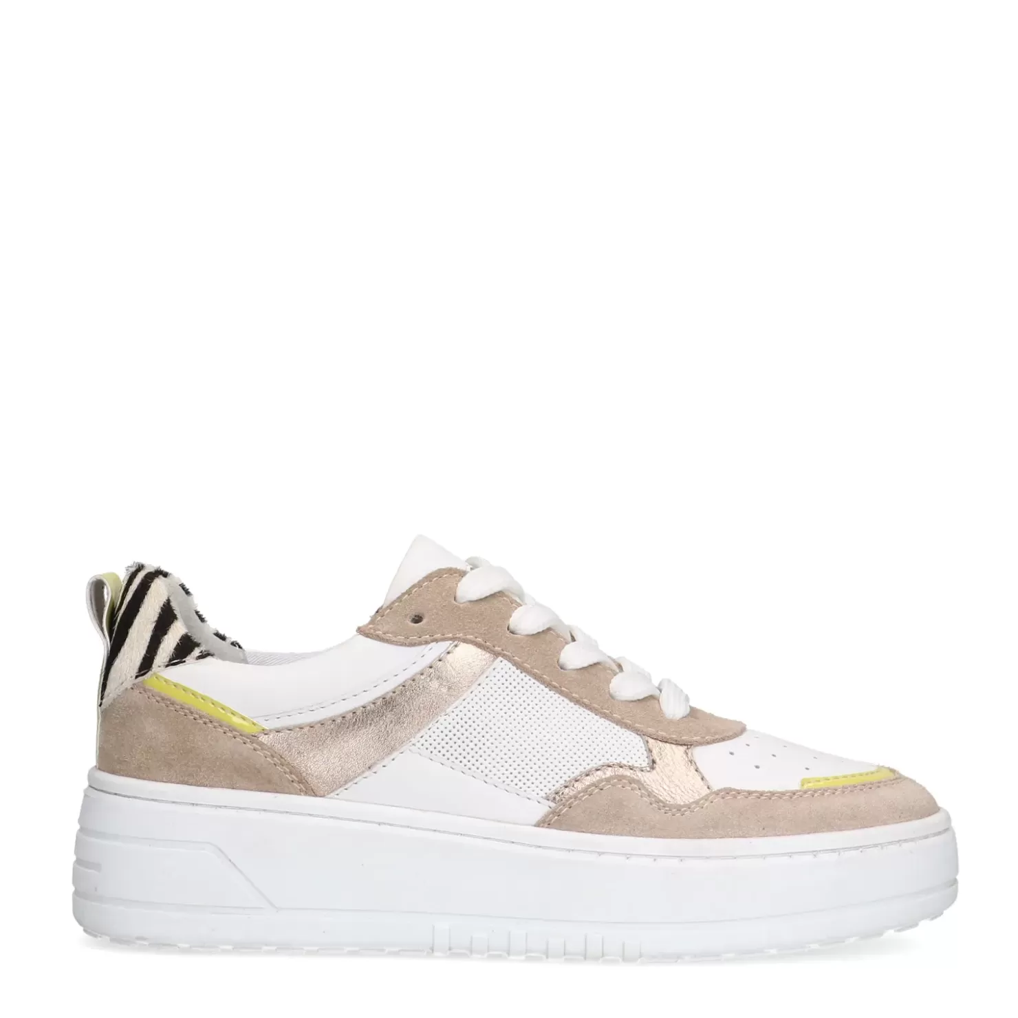 New Leather Sneakers With Details - White Women Sneakers